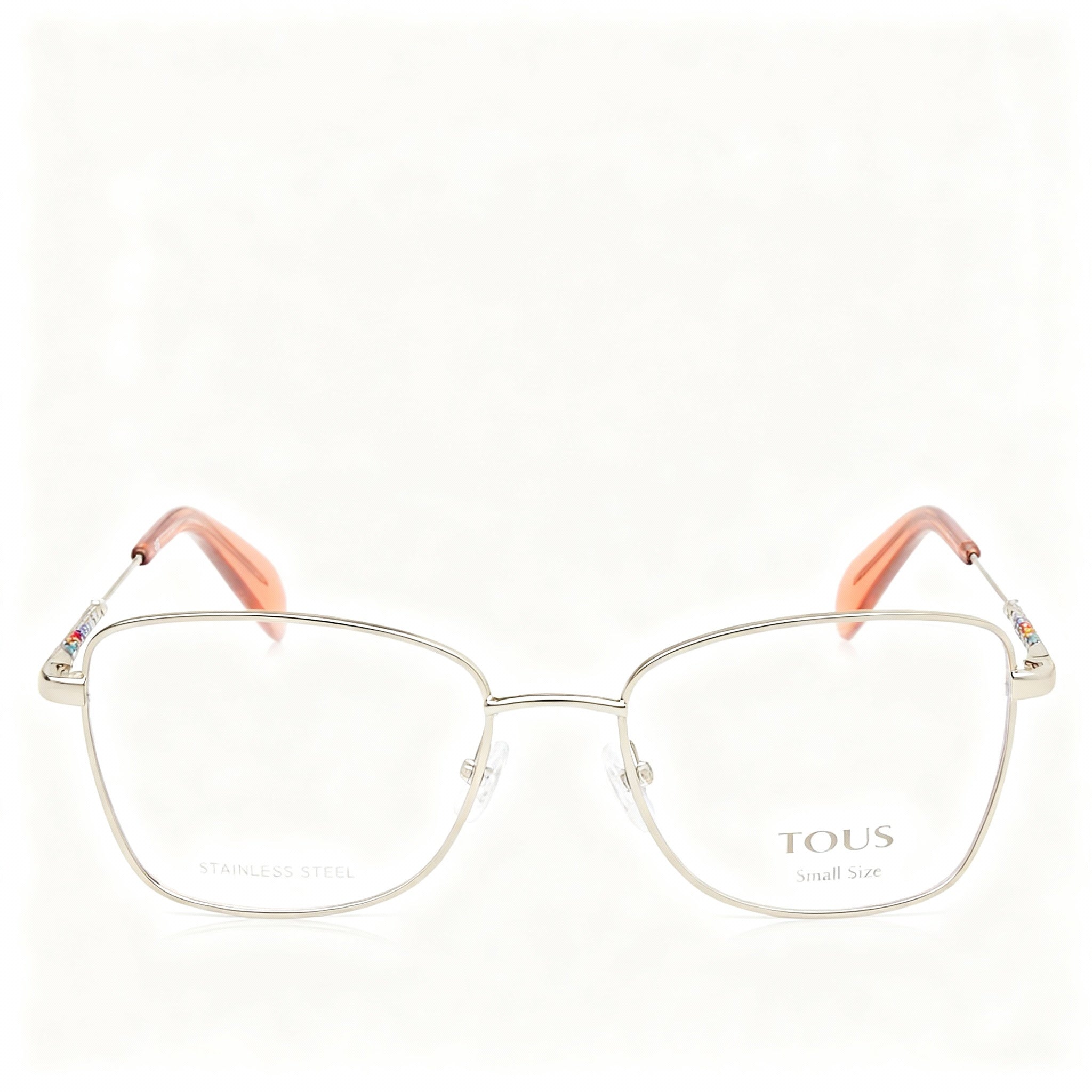 TOUS Classic Women's Light Gold Metal Eyeglasses Frames with 52mm Lens, 16mm Bridge, 135mm Temples