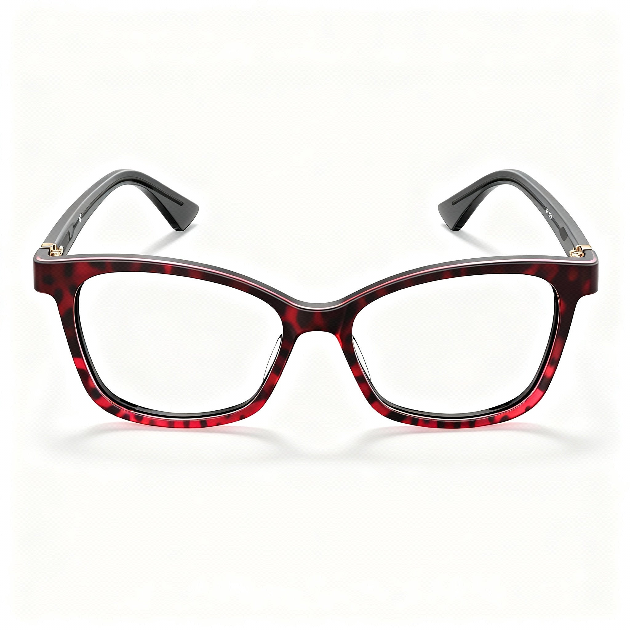 Moschino Eyewear Women's Plastic Frame Eyeglasses in Red Leopard Brown with 55mm Lens Width