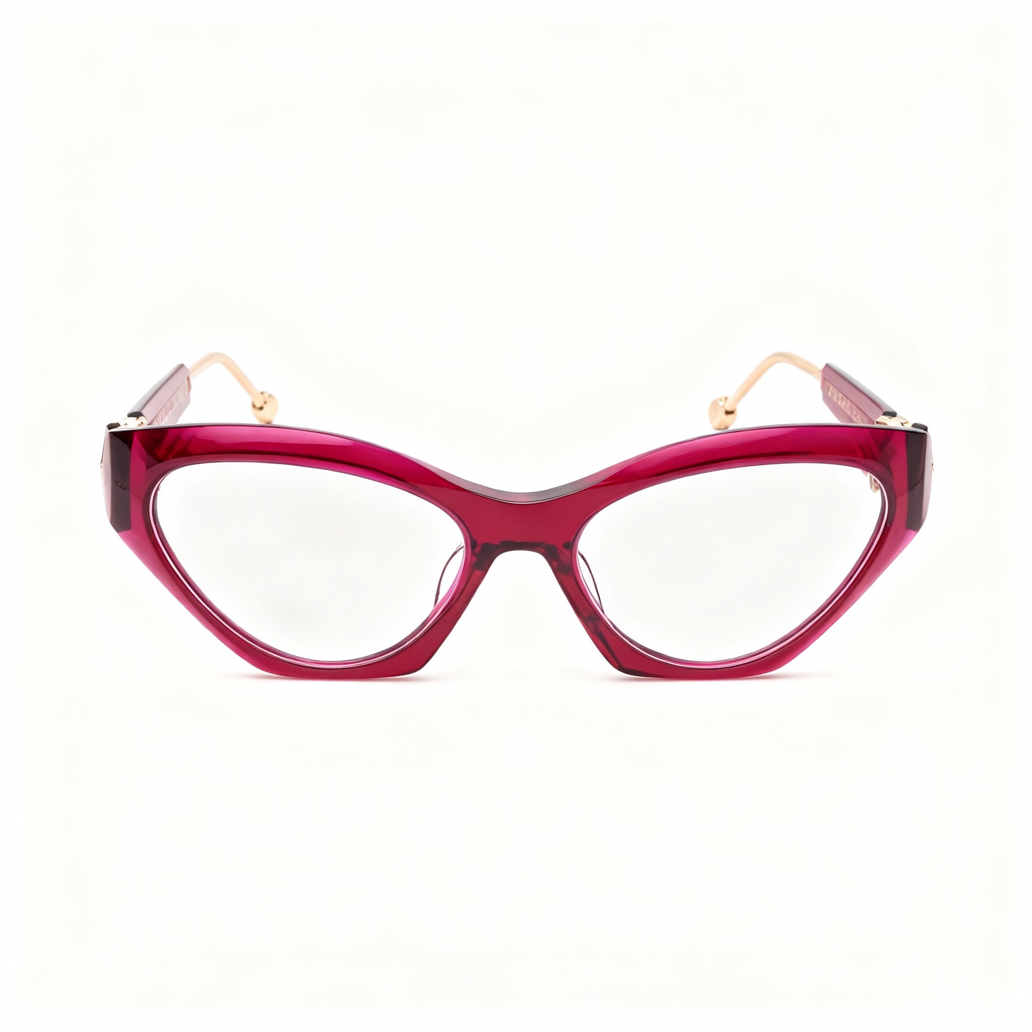 Philipp Plein VPP069S Classic Women's Acetate Optical Frames Transparent Plum 55mm Lens 18mm Bridge 140mm Temple