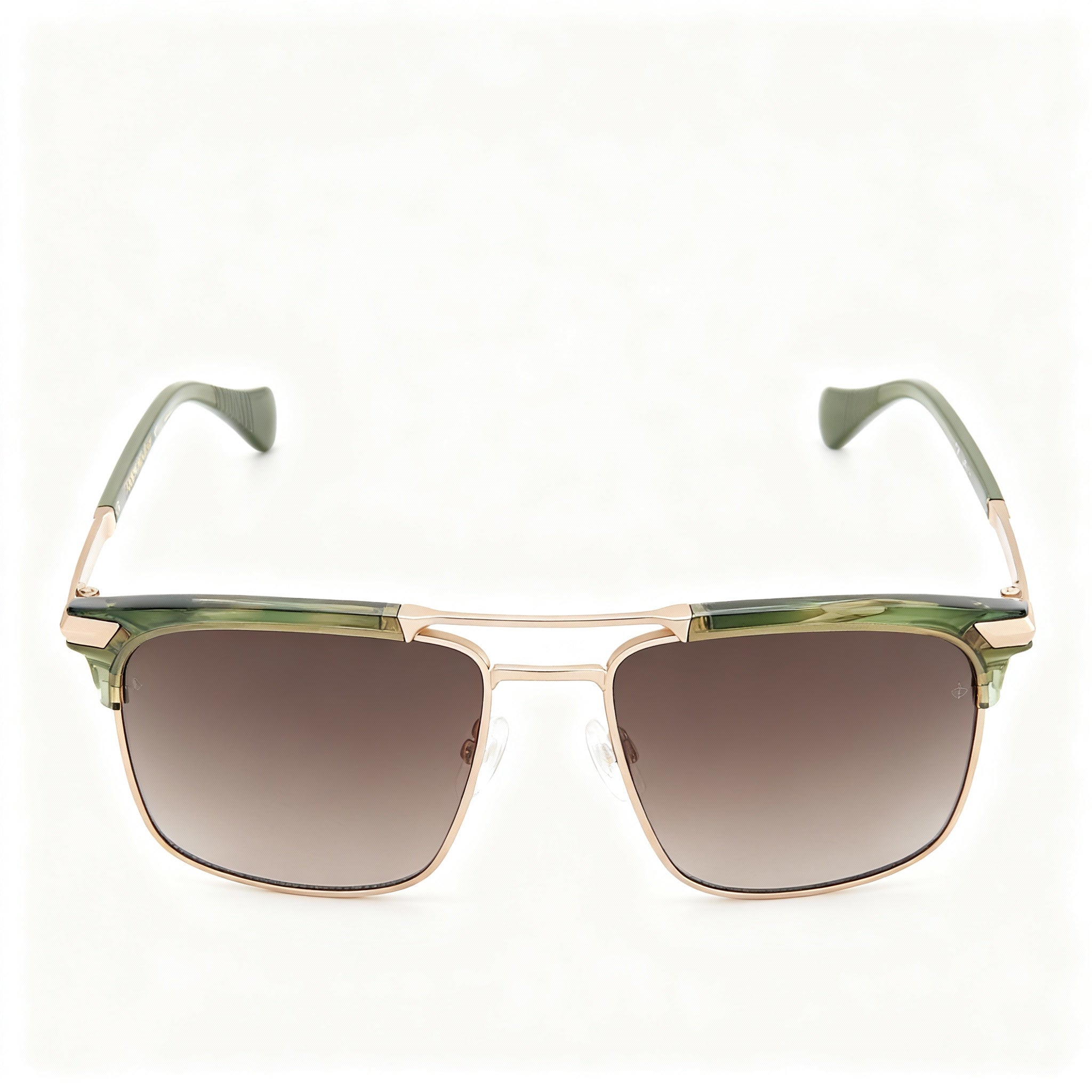 rag & bone Casual Men's Rectangular Stainless Steel Khaki Horn Non-Polarized Sunglasses 55-17-145
