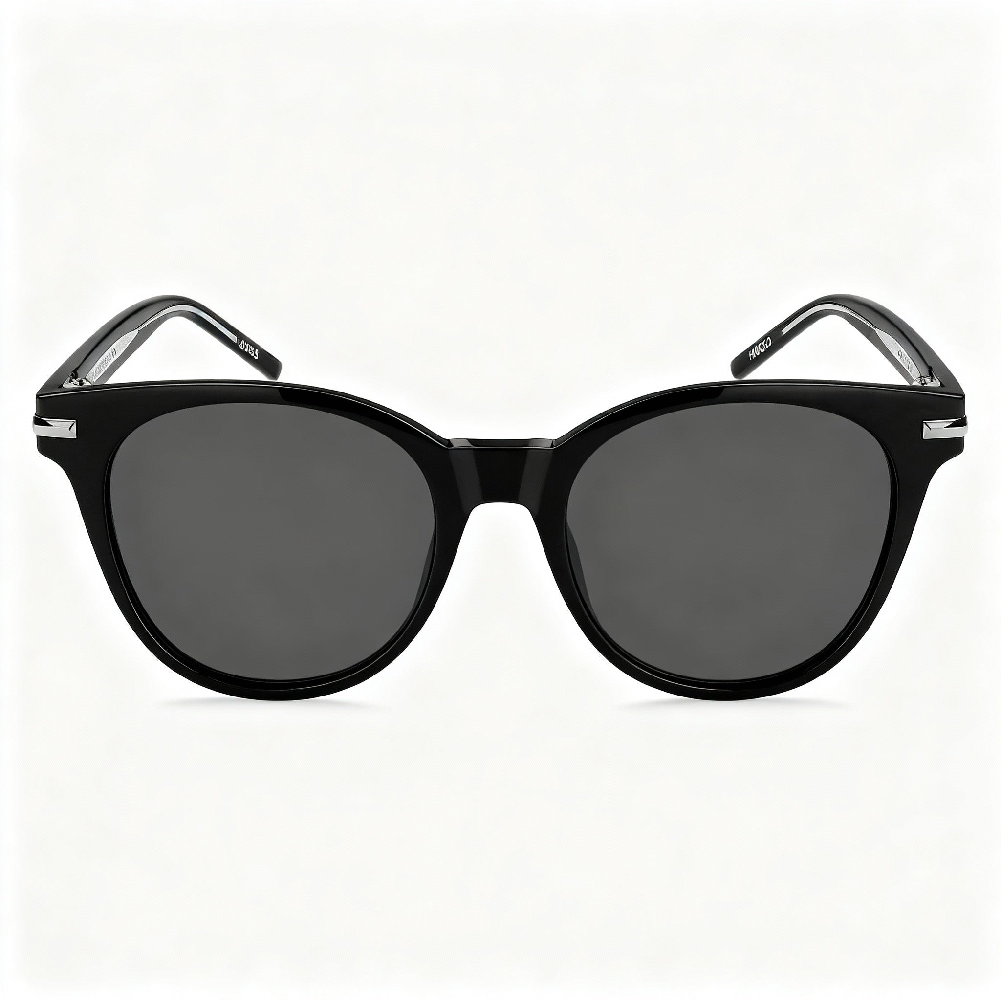 BOSS Classic Women's Acetate Black Frame Grey Lens Non-Polarized UV Protection Sunglasses 53-19-145