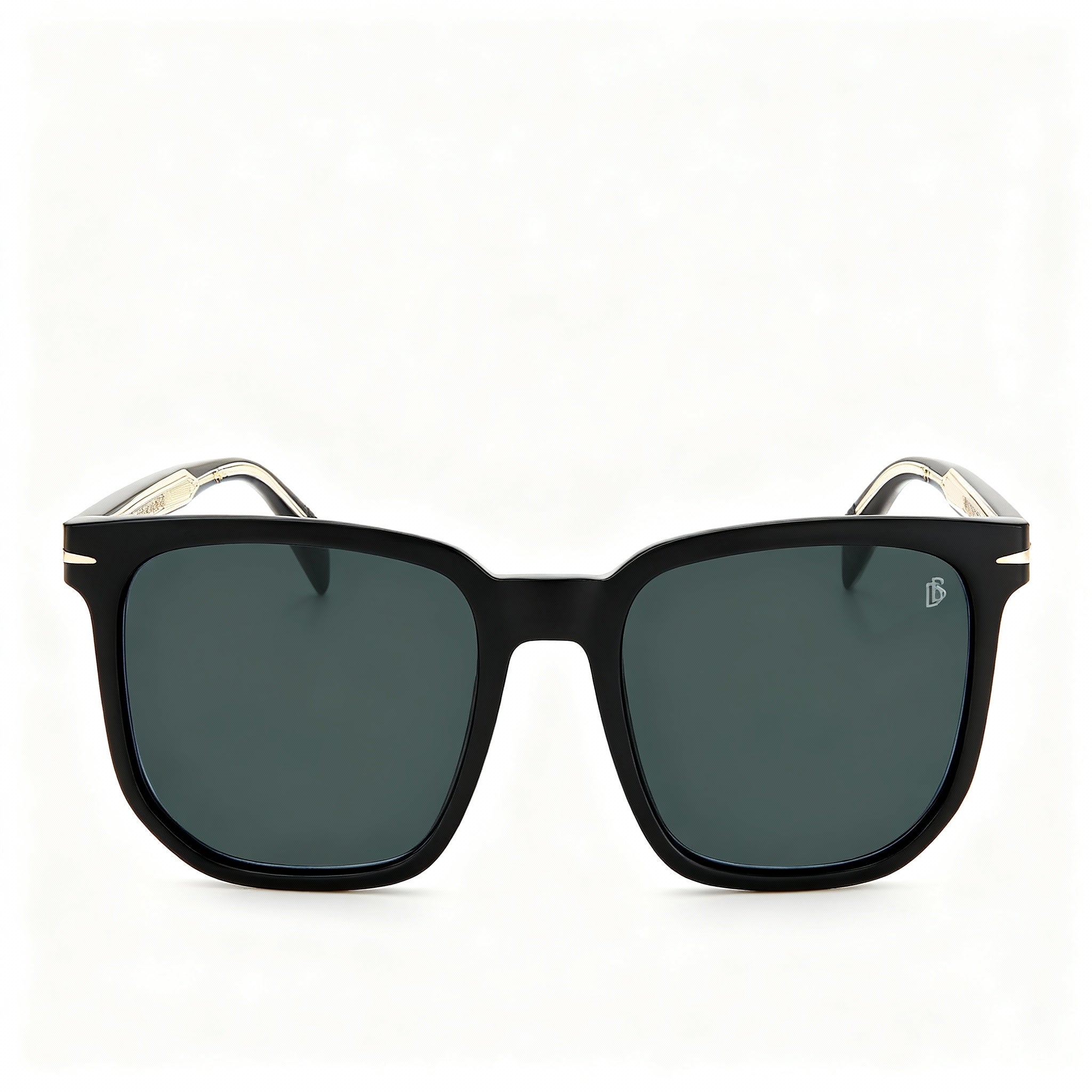 David Beckham DB 1076/S Men's Classic Acetate Sunglasses, Black/White Frame with Black Non-Polarized Lenses, 54mm