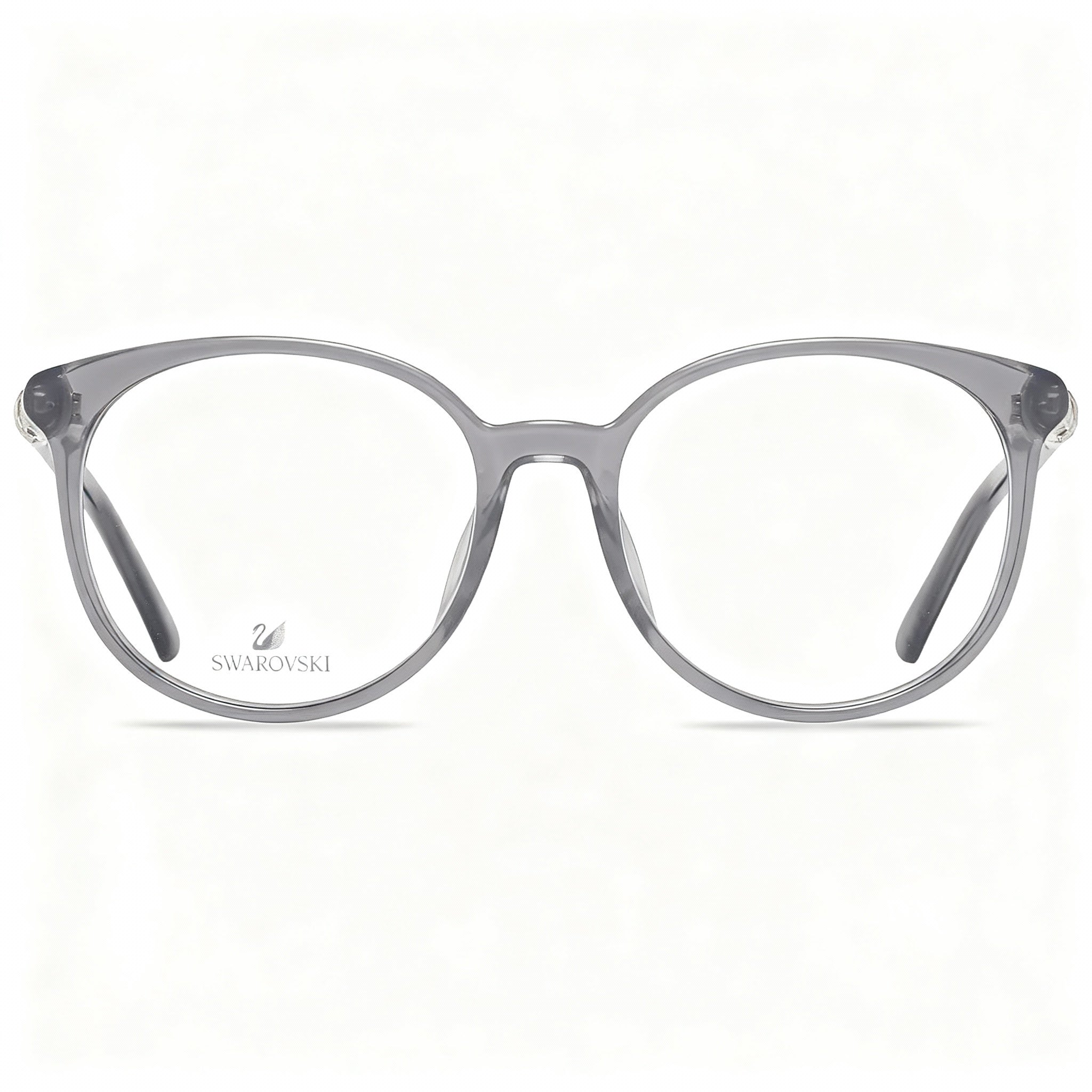 Swarovski SK5310 Women's Round Full-Rim Eyeglasses with Grey Plastic Frame, 52mm Lens, 17mm Bridge, 140mm Temple