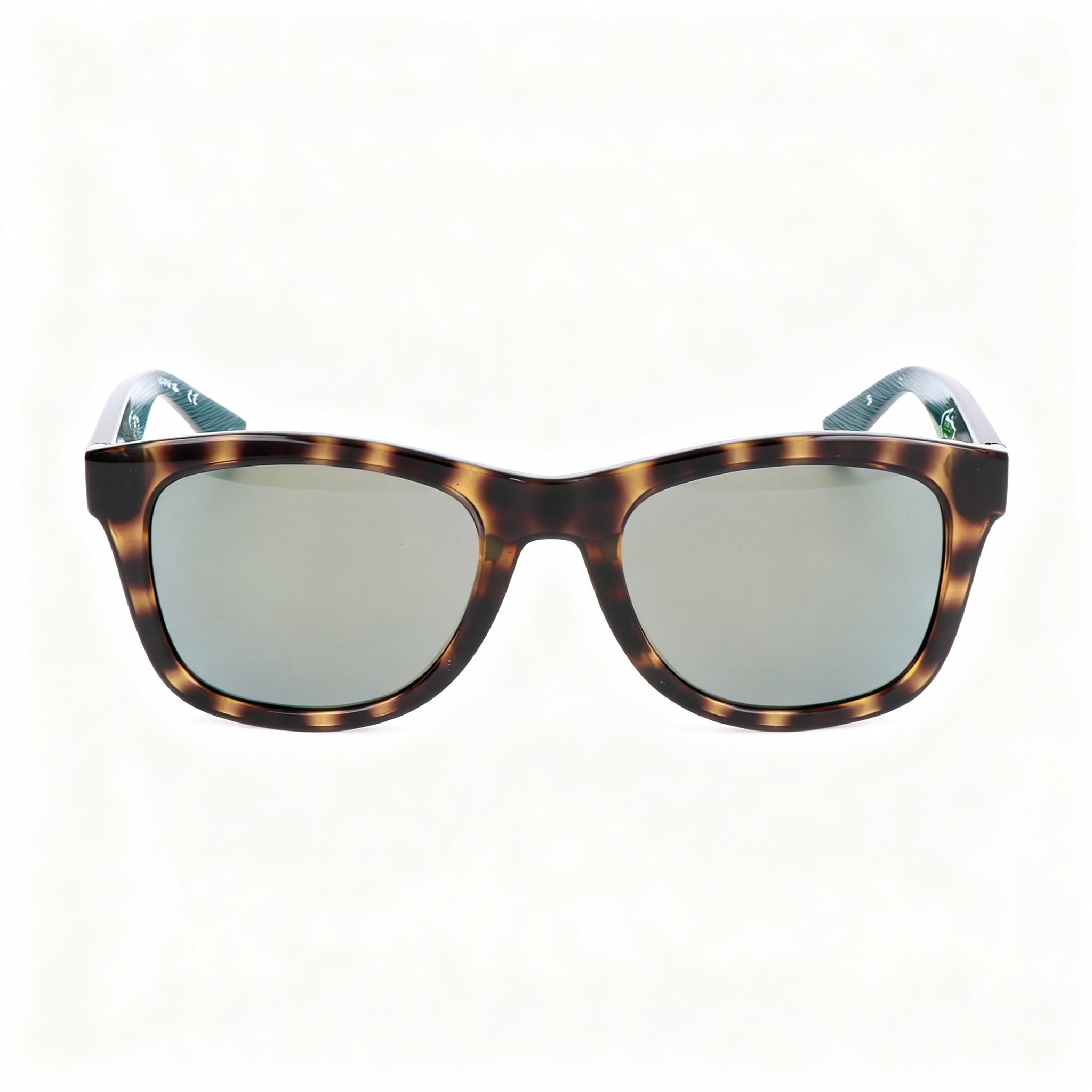 Lacoste Women's Rectangular Plastic Havana Green Frame Anti-Reflective Matte Blue Lenses Sunglasses 51mm