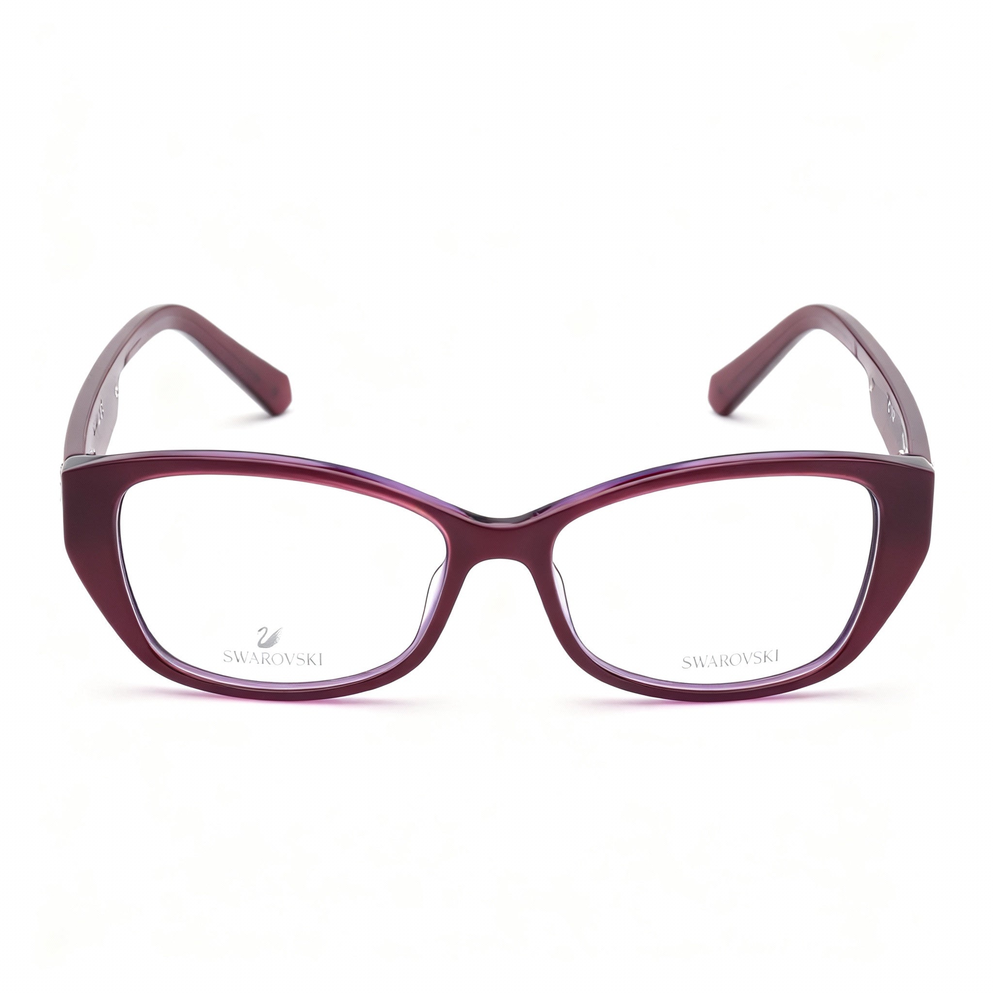 Swarovski RECTANGULAR Women's Violet Acetate Optical Eyeglasses with Crystal Temples 53-15-140