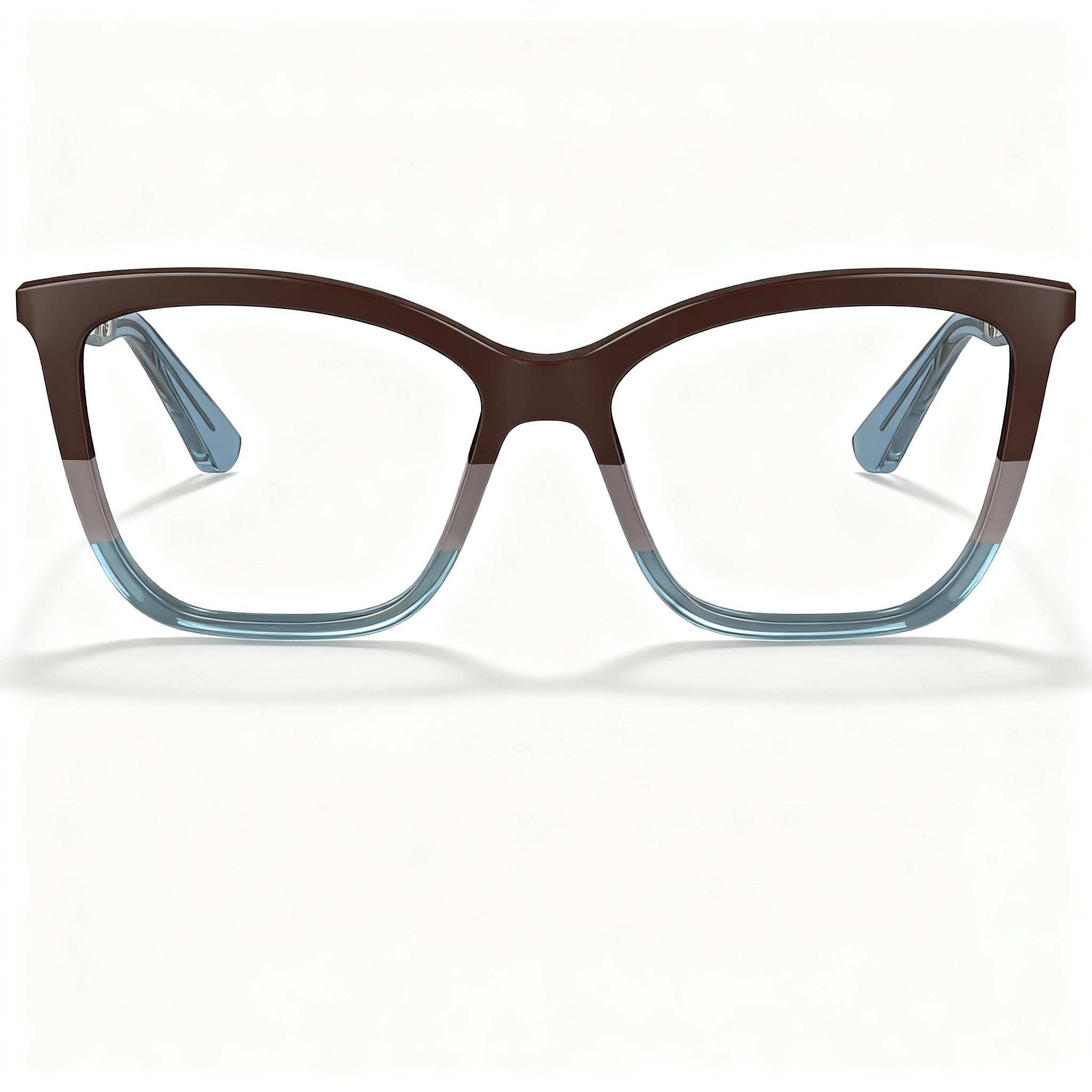 Calvin Klein Eyeglasses, Model CK23545, Unisex Full Rim Cat Eye Style, Acetate Frame, Brown/Grey/Avio, 53mm