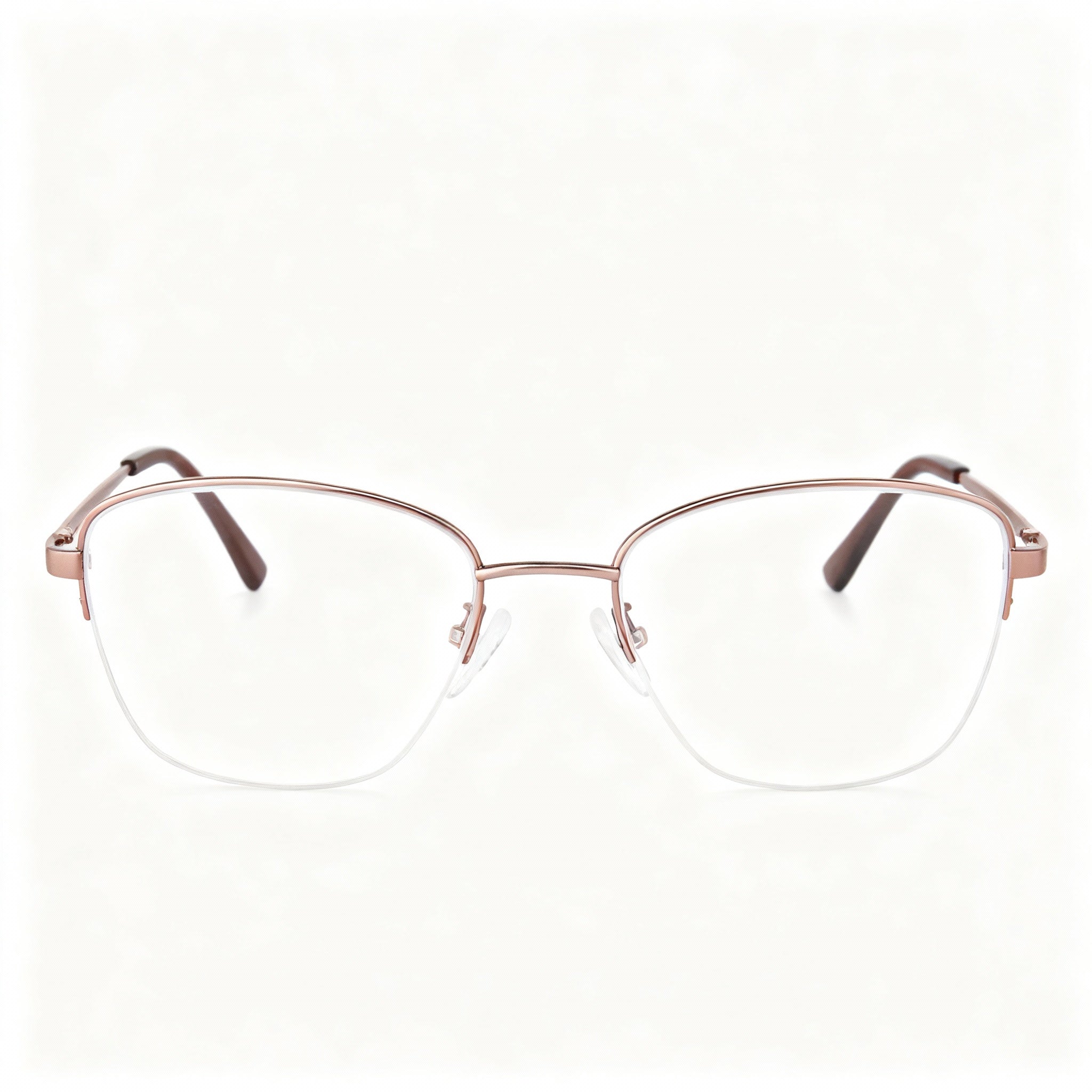 Adensco Men's Rectangular Optical Eyeglasses with Burgundy Metal and Plastic Frame Construction