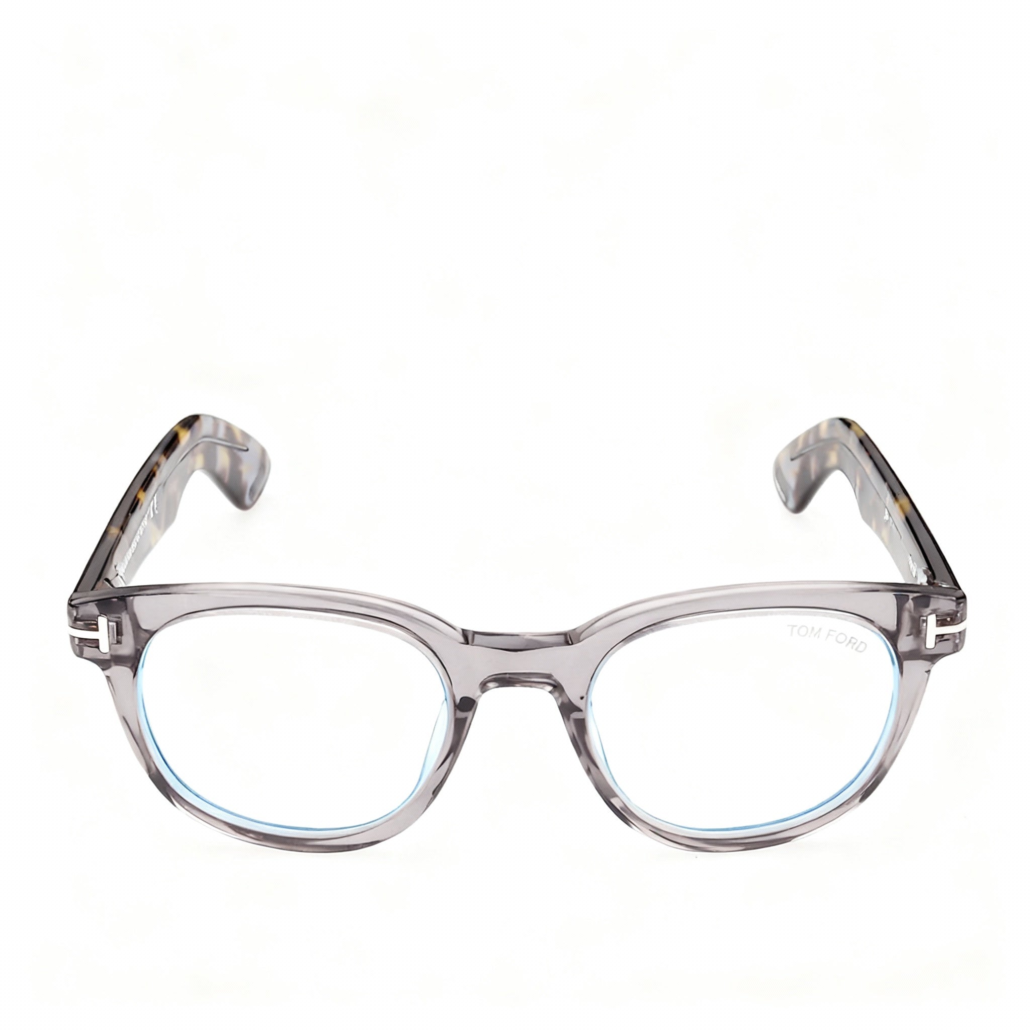 Tom Ford Ft5807-b Unisex Transparent Grey Pantographed Plastic Full Rim Optical Frames 50-21-145