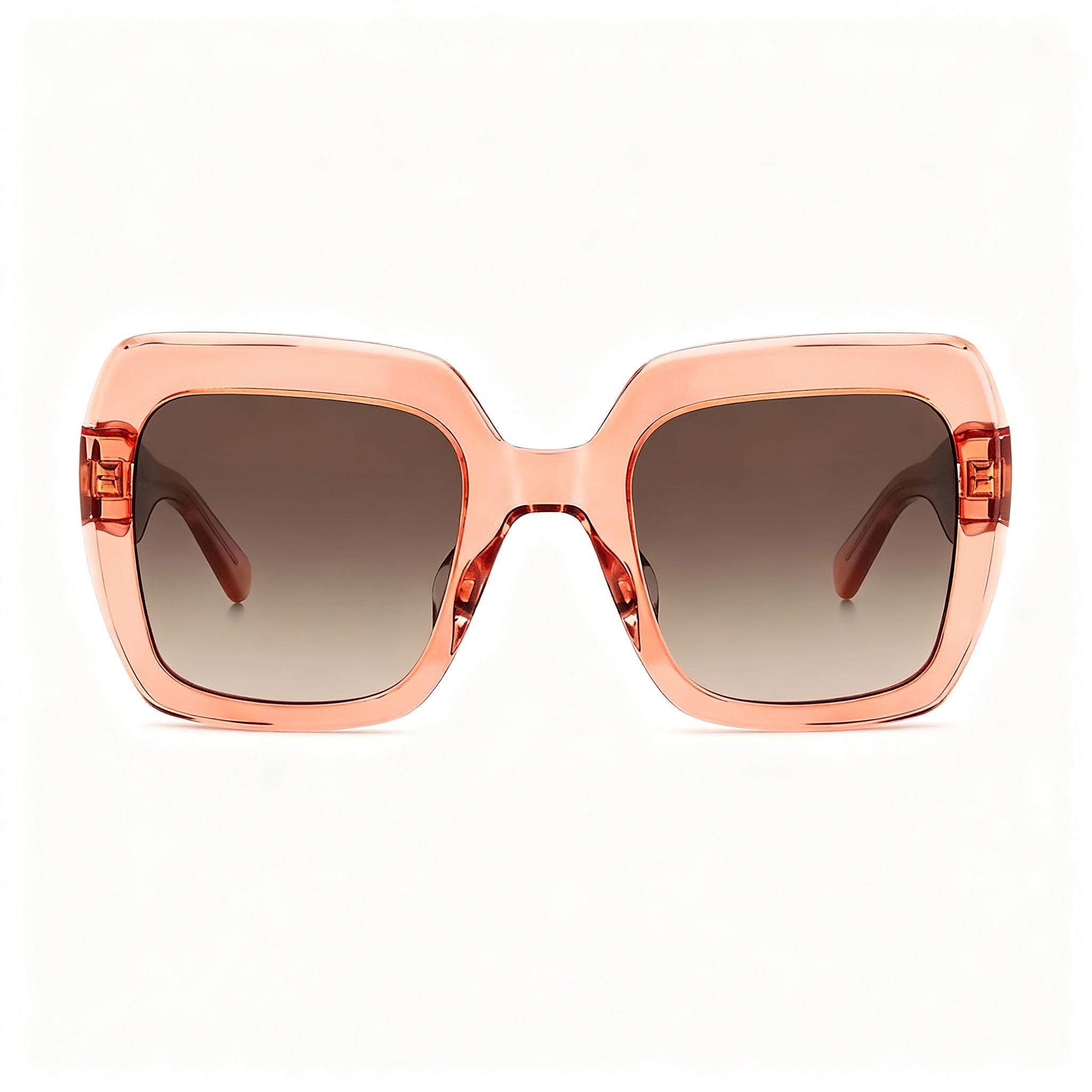 kate spade new york NAOMI/S Women's 52mm Square Acetate Sunglasses, Peach Frame, Dark Brown Shaded Non-Polarized Lenses