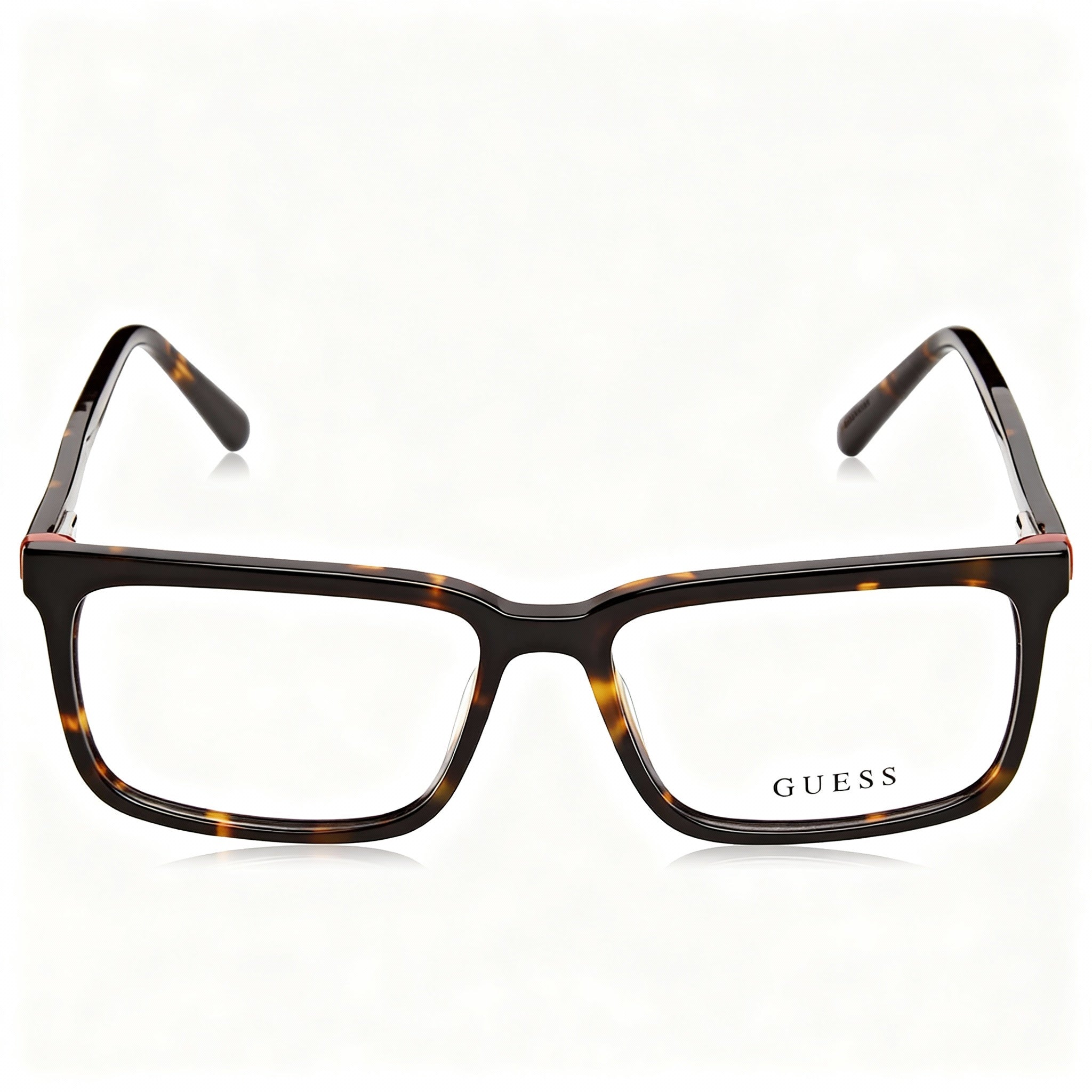 GUESS GU50068 Men's Casual Plastic Frame Eyeglasses, Dark Havana, Non Polarized, 54mm Lens Width