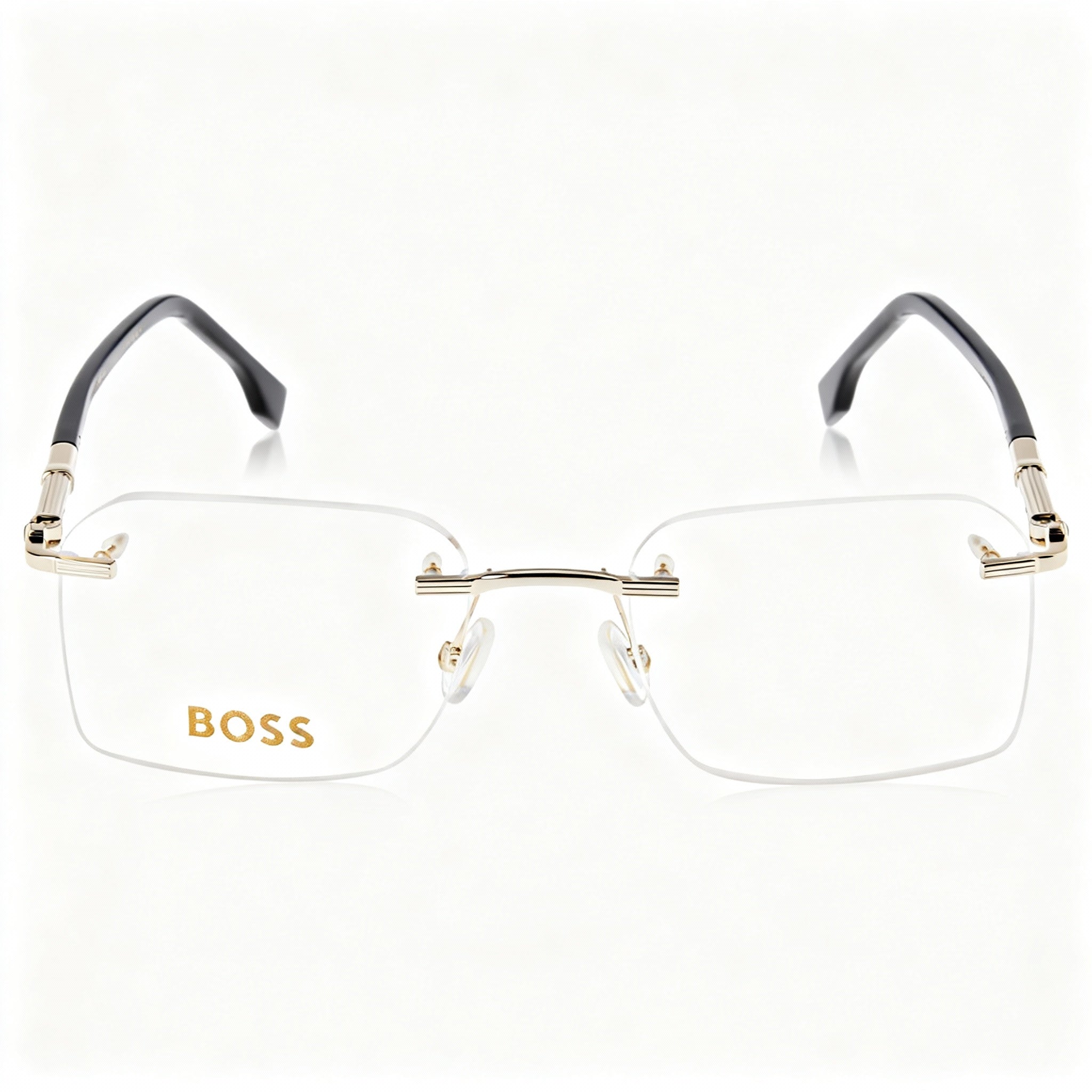 Hugo Boss Eyewear Collection: Boss 1551/a Men's Gold Black Metal Frame Optical Eyeglasses, 54mm Lens Width
