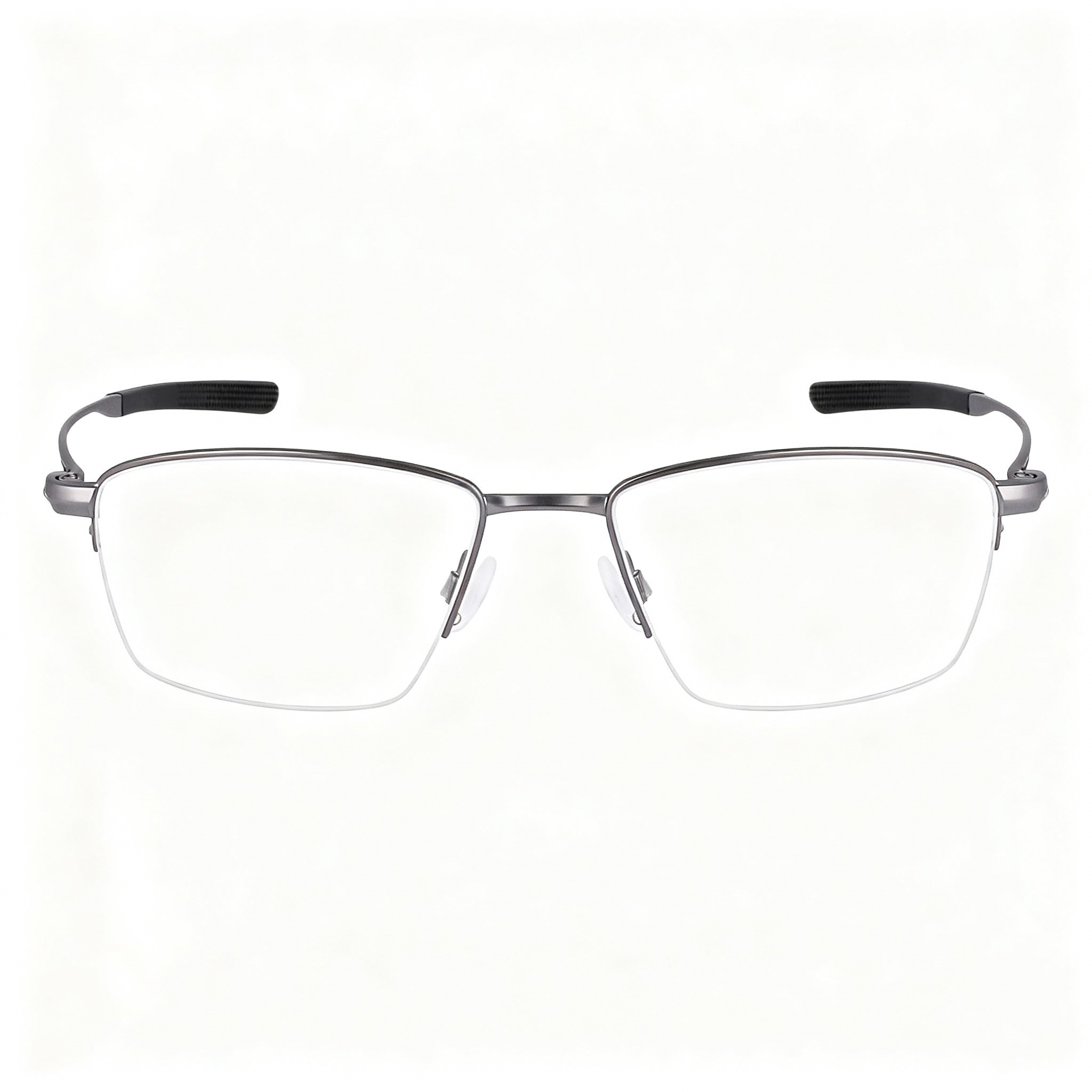 Nike 6045 Men's & Women's Gunmetal Titanium Semi-Rim Rectangle Prescription-Ready Optical Frames 52-18-140