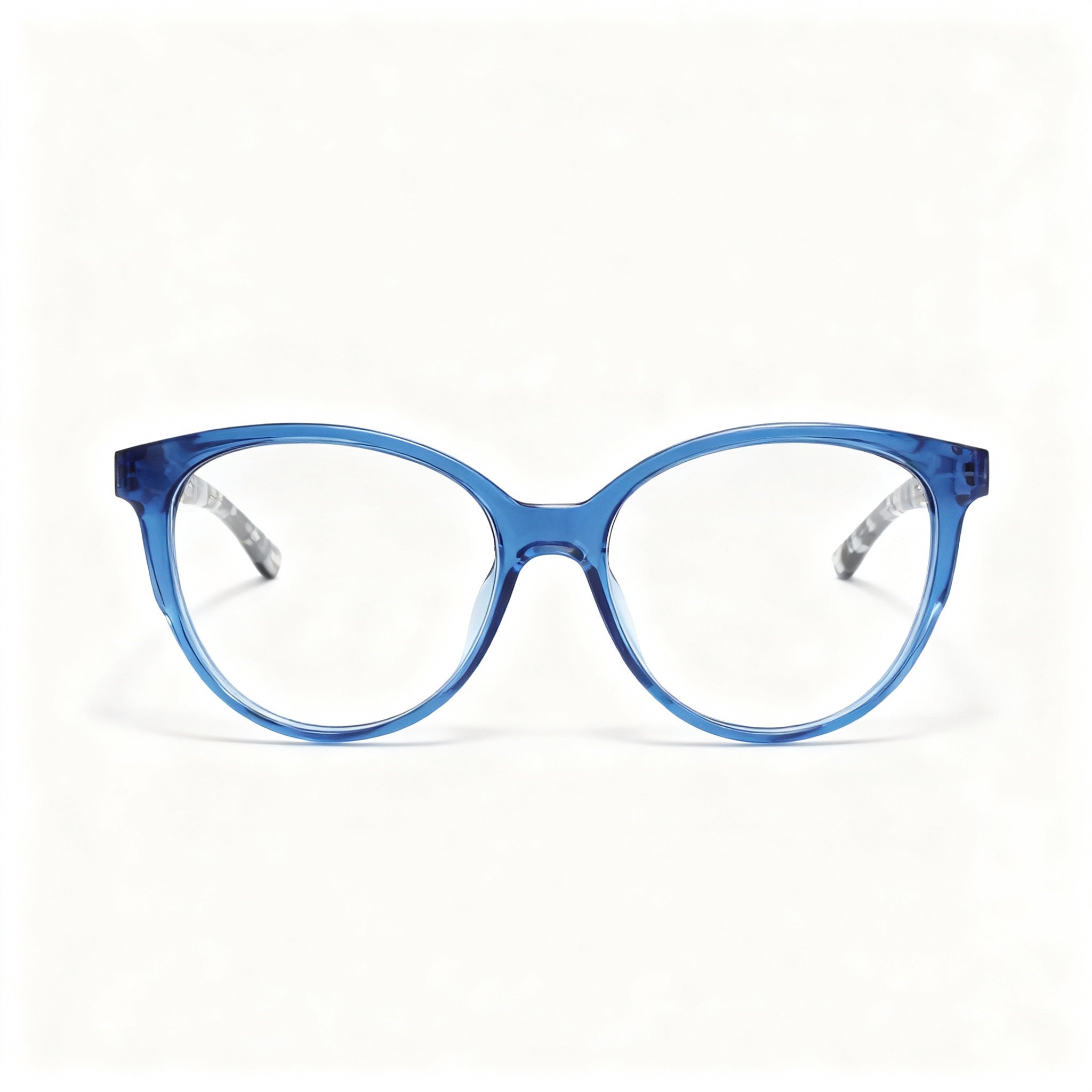 MCALLISTER Mc4511 Men’s Blue Crystal Metal Cat Eye Frame with Polarized Clear Lenses 54-17-140