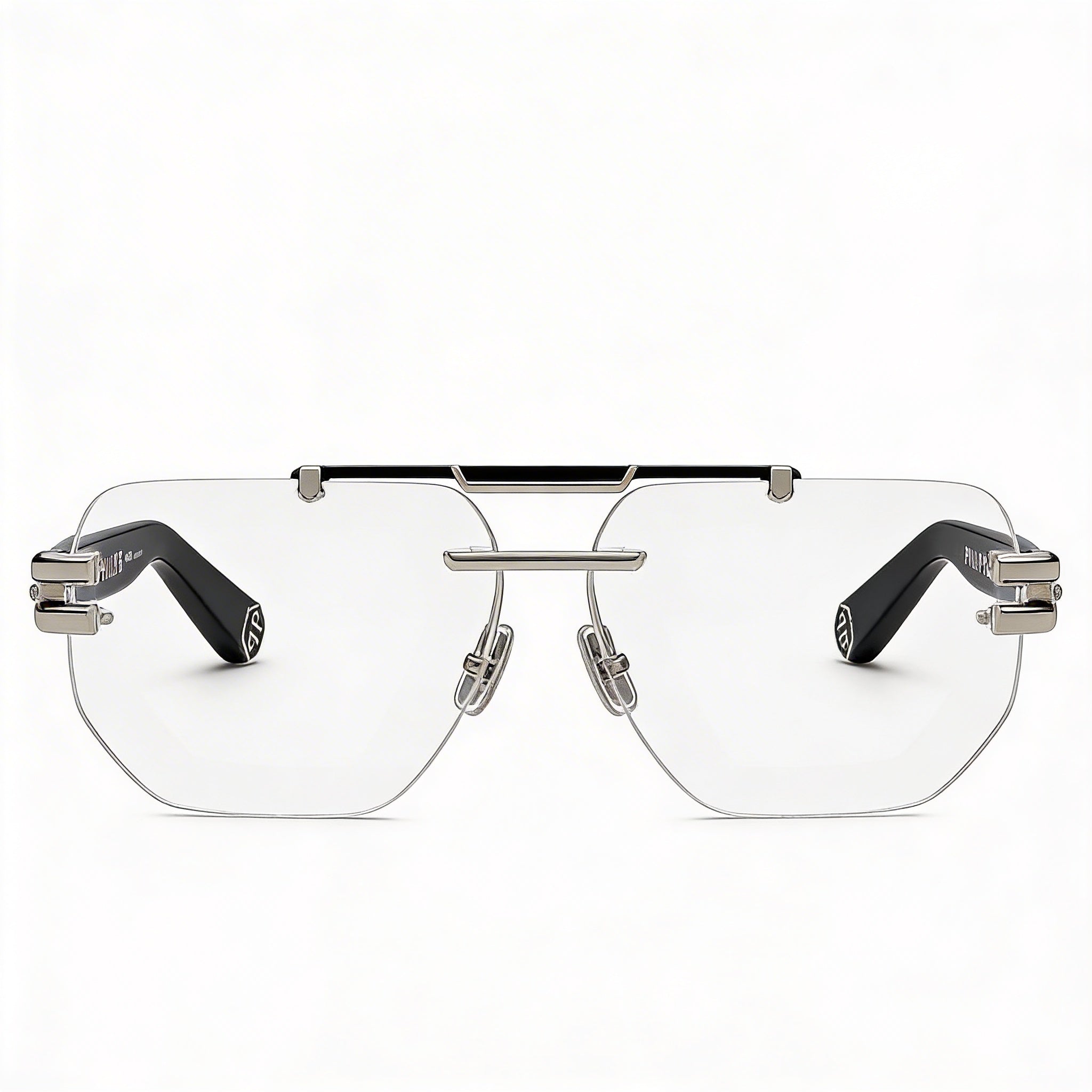 Philipp Plein VPP087M Unisex Titanium classical Non-Polarized Eyewear Palladio Black 61mm Lens Width