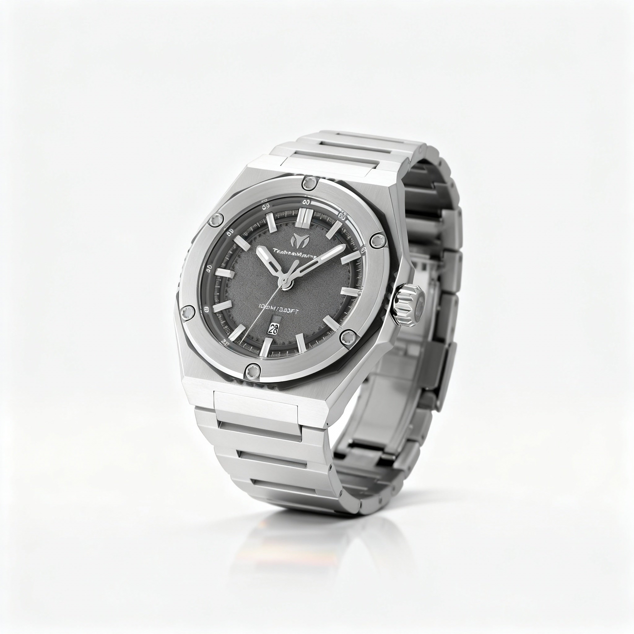 TechnoMarine CORAL - Legacy TM-416074 Men's 45mm Stainless Steel Quartz Watch, Grey Dial, 10 ATM Water Resistant