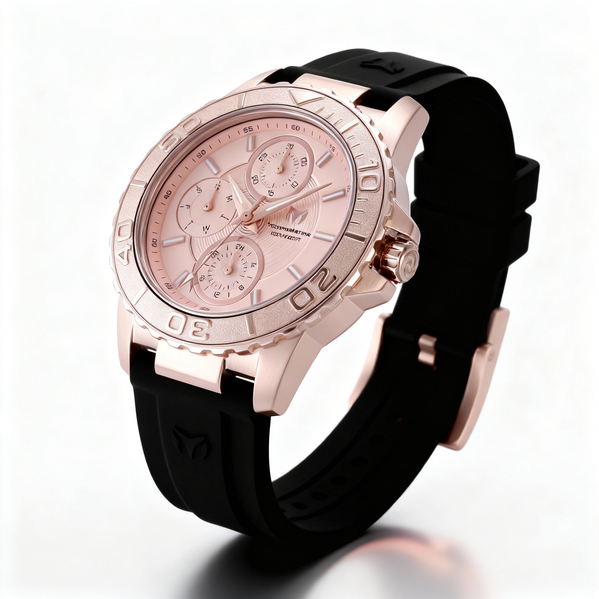 TechnoMarine Sea TM-725015 Women's 36mm Chronograph Watch with Rose-gold Stainless Steel Case & Silicone Strap
