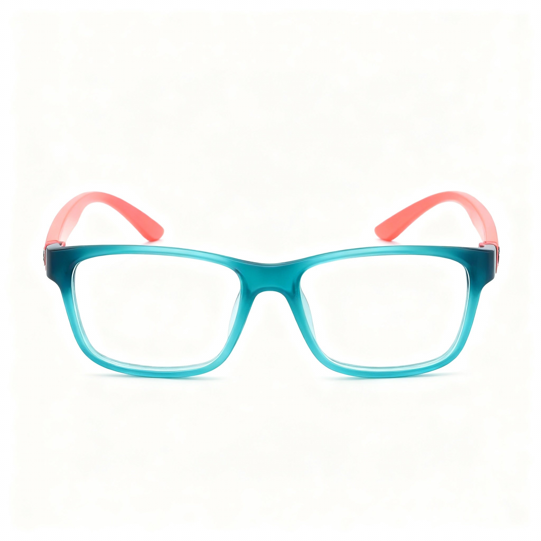 Lacoste L3804b Unisex Square Eyeglasses with Clear Non-Polarized Polycarbonate Lenses, Aqua Matte Star Phospho Plastic Frame, 51-16-135