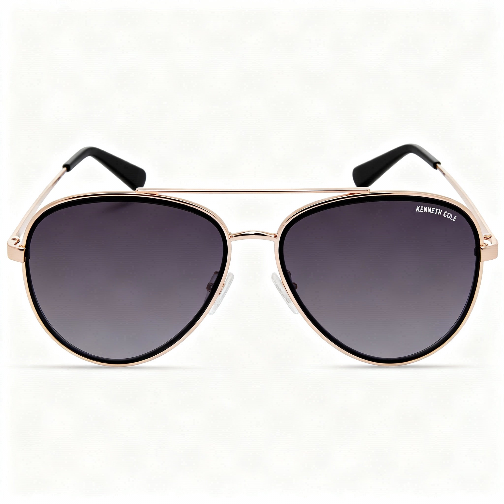 Kenneth Cole New York Kc5832b Women's Gold Metal Frame Non-Polarized Gradient Smoke Lenses Sunglasses 58mm