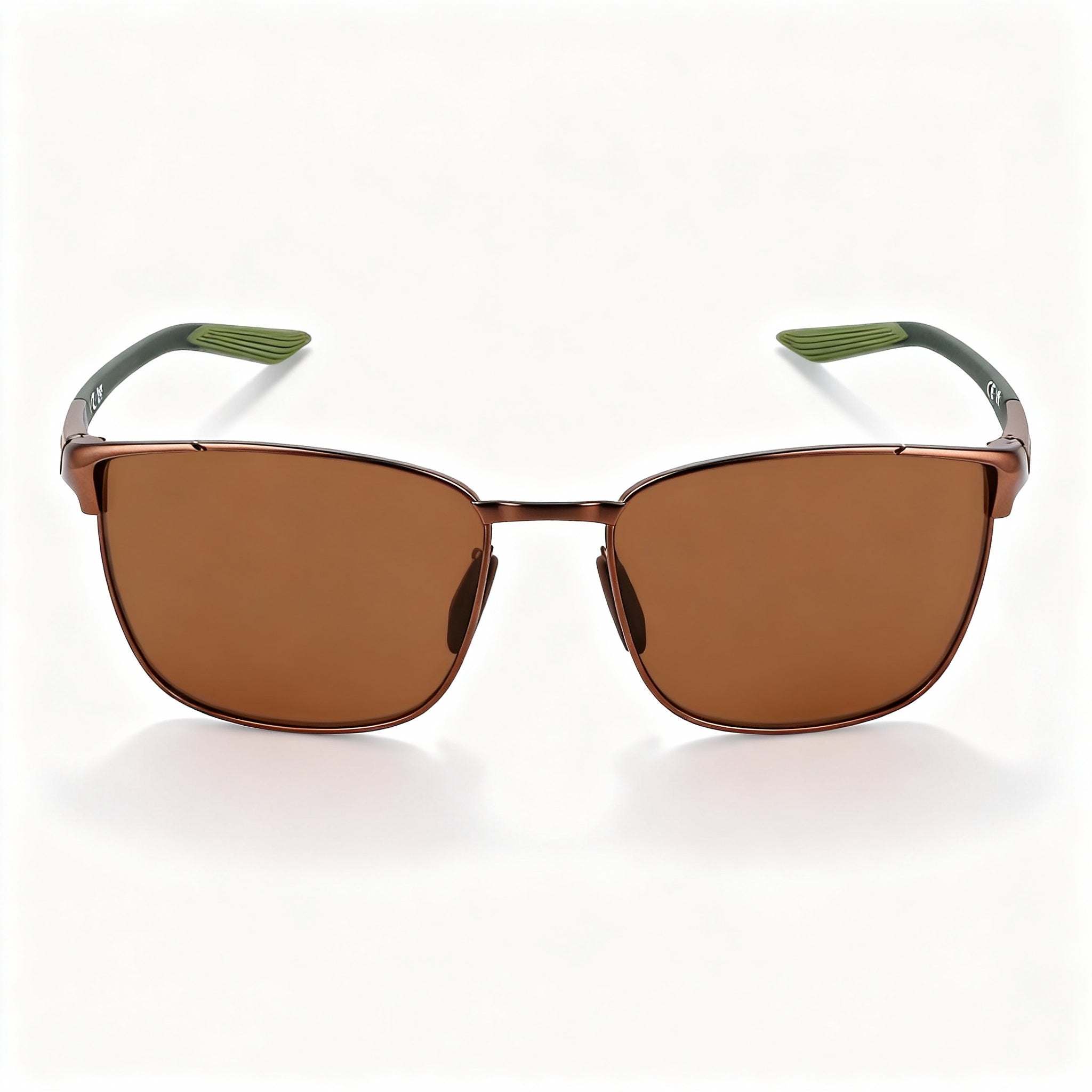 Nike Metal Fusion FV2377 Unisex Stainless Steel Sunglasses Multi-coloured Frame Sain Walnut Brown Lenses 55mm