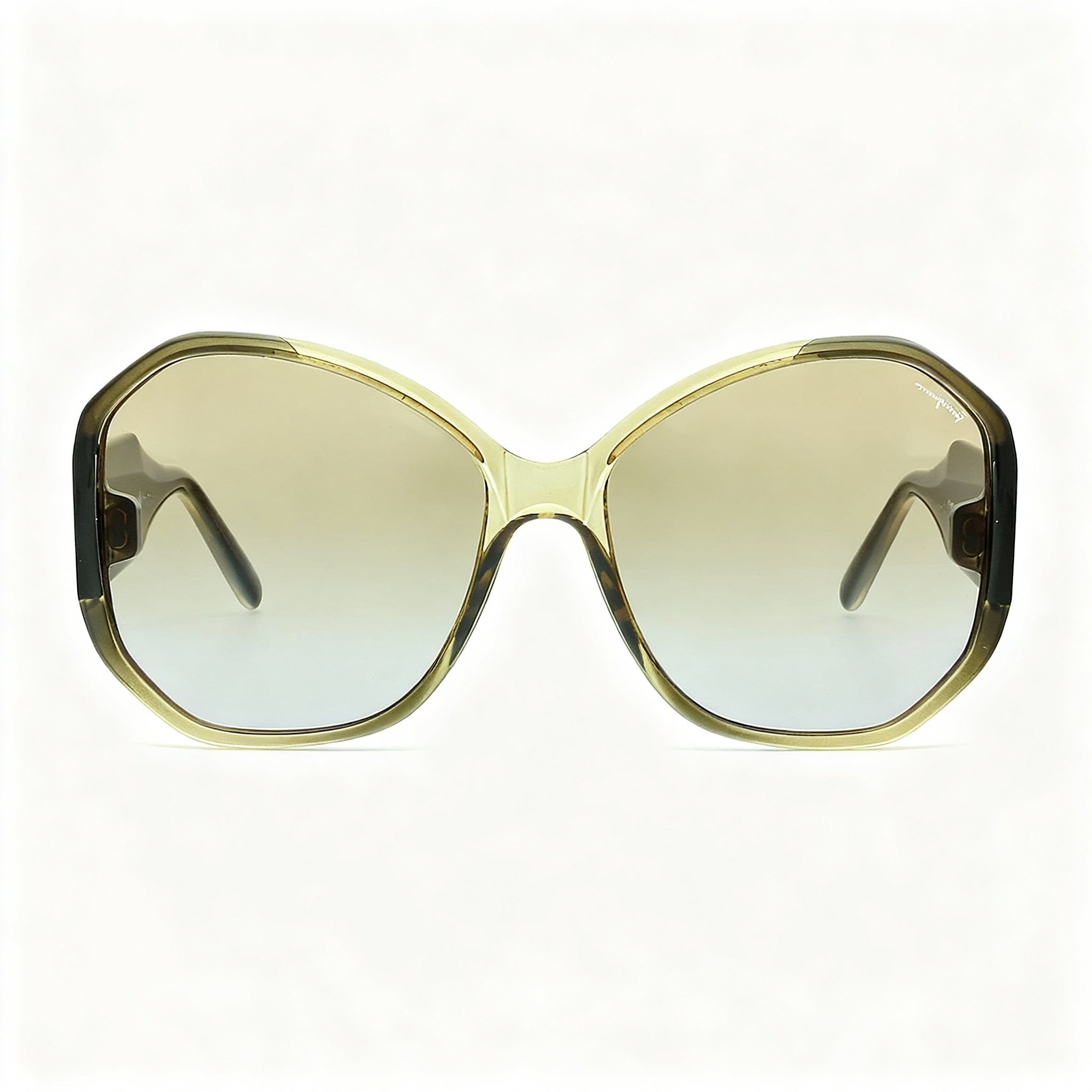 Salvatore Ferragamo Contemporary Women's Butterfly Sunglasses Khaki Brown Gradient Plastic Frame Gradient Brown Lens 61mm