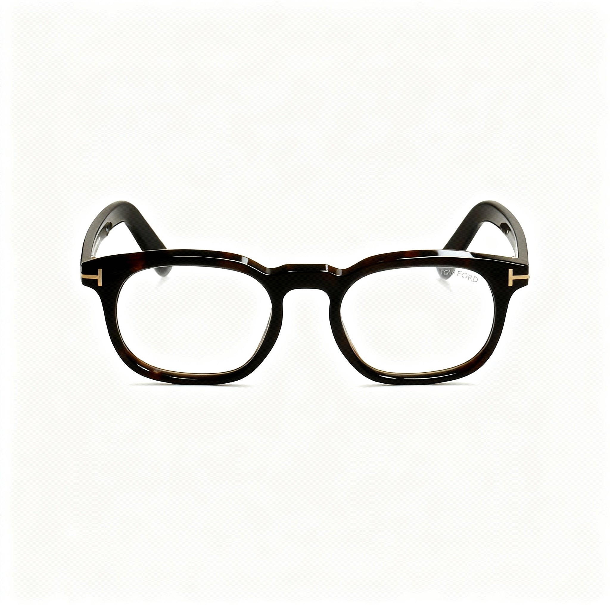 Tom Ford FT5930-D-B Unisex Square Havana Acetate Blue Light Block Eyeglasses 52mm