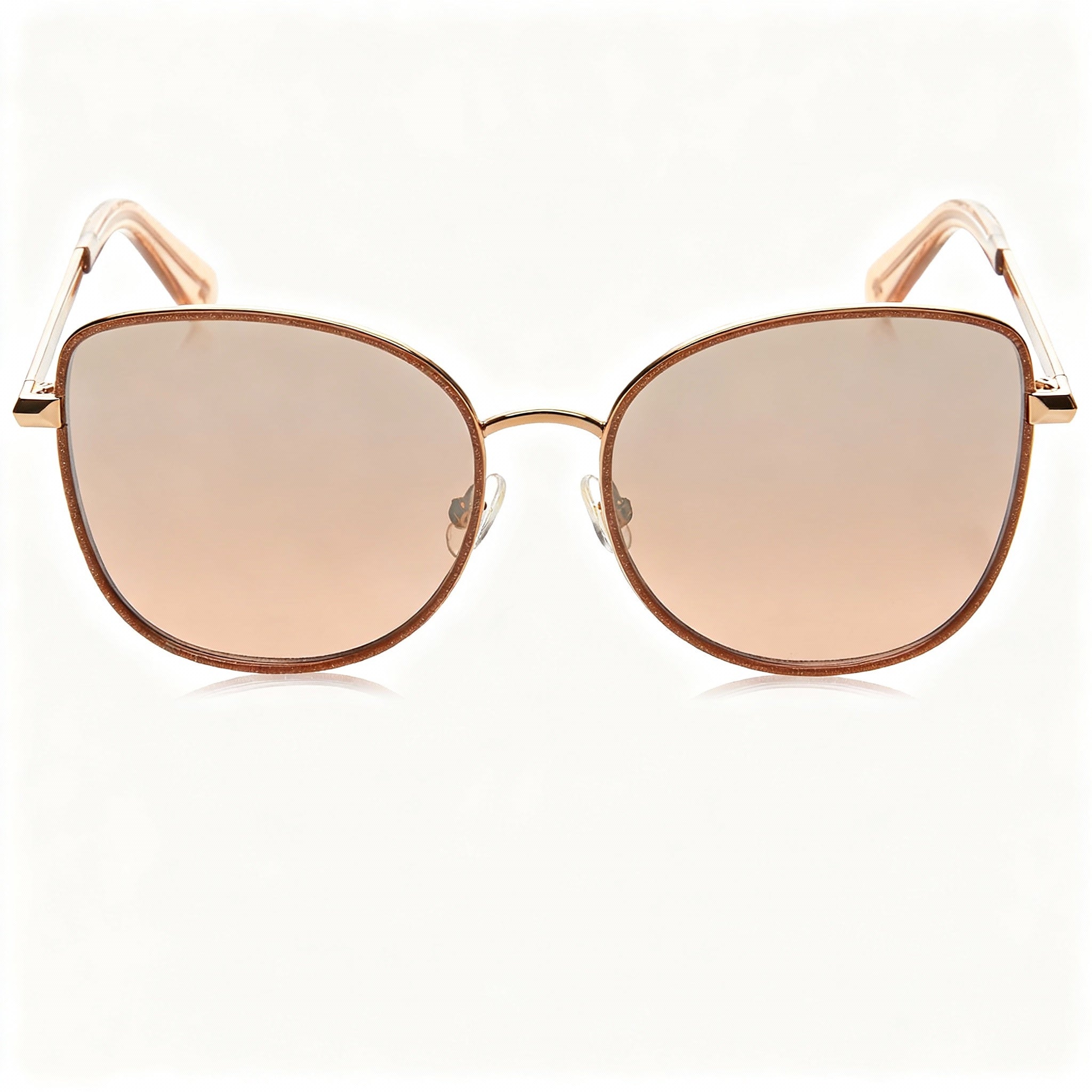 kate spade new york Maryam/G/S Women's Stainless Steel Red Gold Sunglasses, Silver Mirrored Shaded Brown Lenses, 56-17-140mm