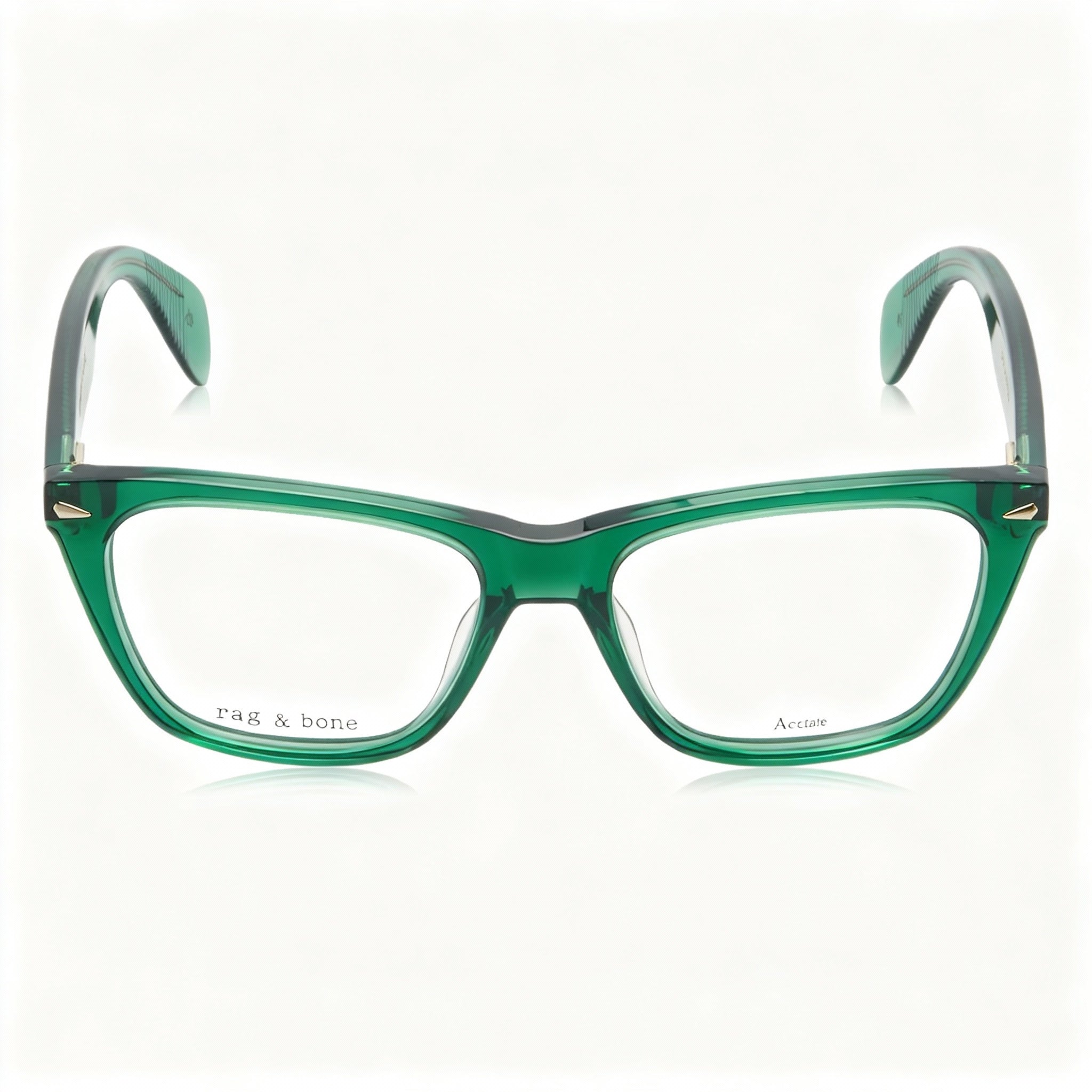 rag & bone Women's Modern RNB3013 Transparent Green Acetate Full Rim Cat Eye Eyeglasses 53mm
