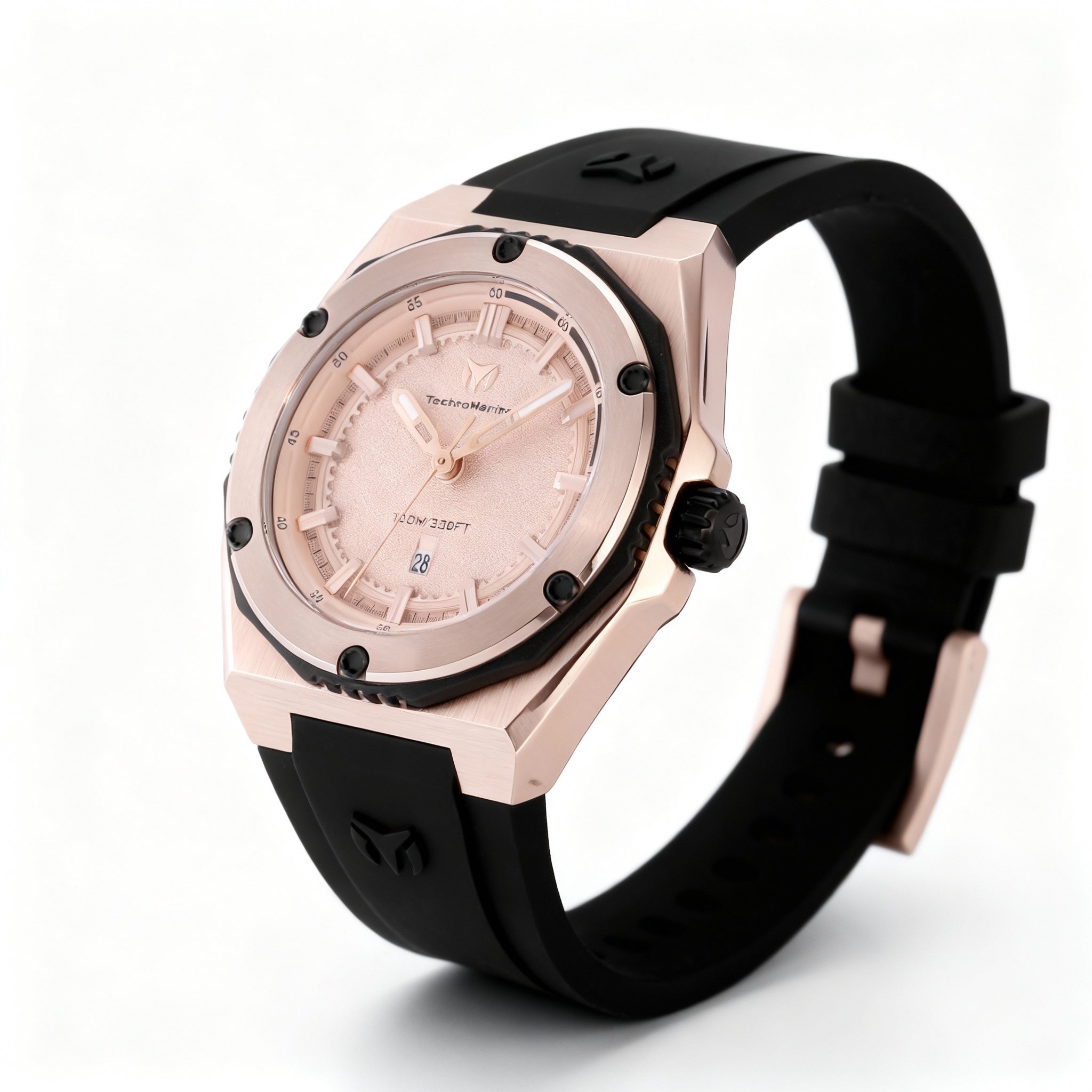 TechnoMarine CORAL - Legacy TM-416048 Women's Quartz Rose Gold Dial Silicone Strap Watch 36mm