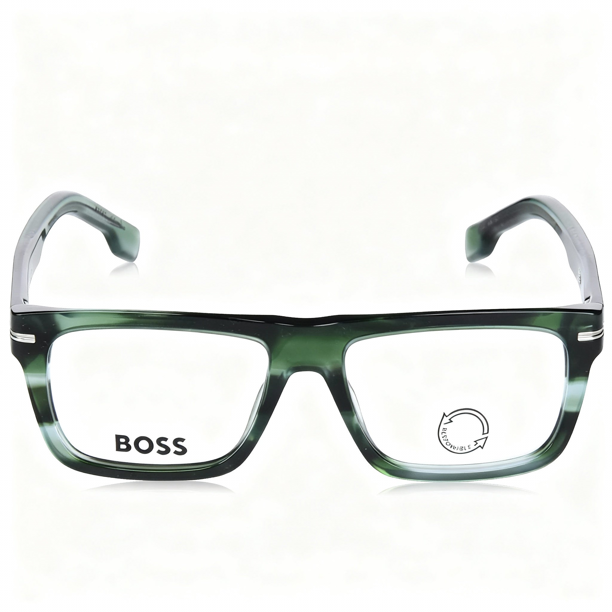 Hugo Boss Boss 1503 Modern Unisex Green Horn Acetate Non Polarized Iridium Sunglasses 53mm