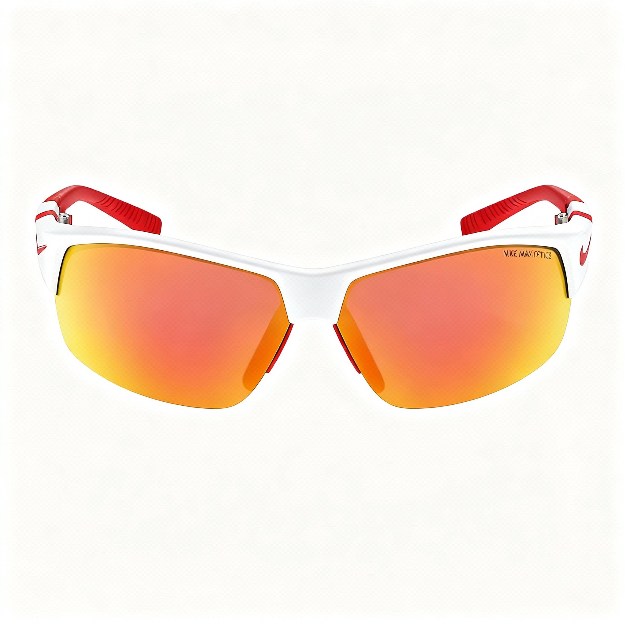 Nike Modern Women's Non-Polarized Nylon Frame Sunglasses, White/Grey Red Mirror, 70-11-135