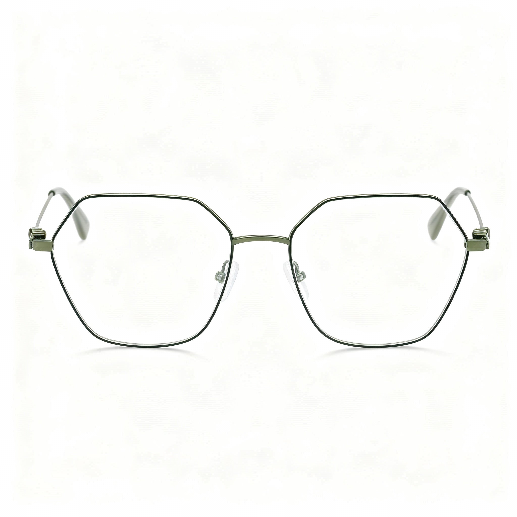 TOUS VTO432 Men's Casual Optical Glasses, Shiny Green, Transparent Lenses, Bridge 18mm, Temple 135mm