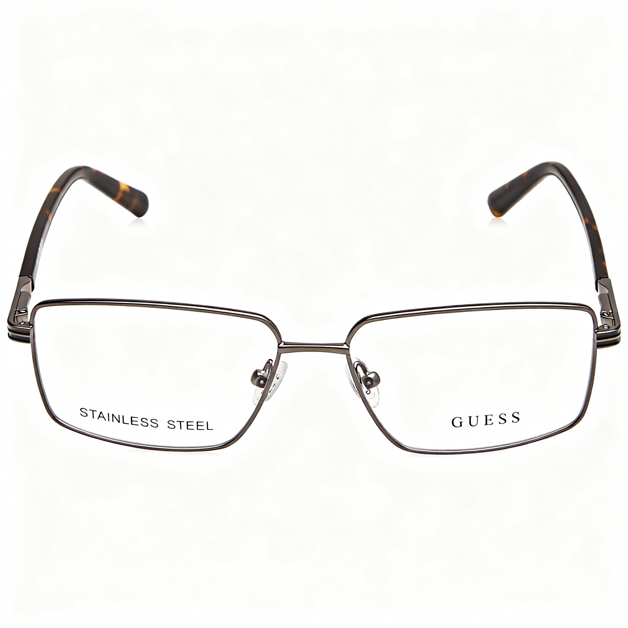 GUESS GU50061 Men's Matte Gunmetal Metal Eyeglasses Frame, Compatible with Non-Polarized Lenses, Size 56mm