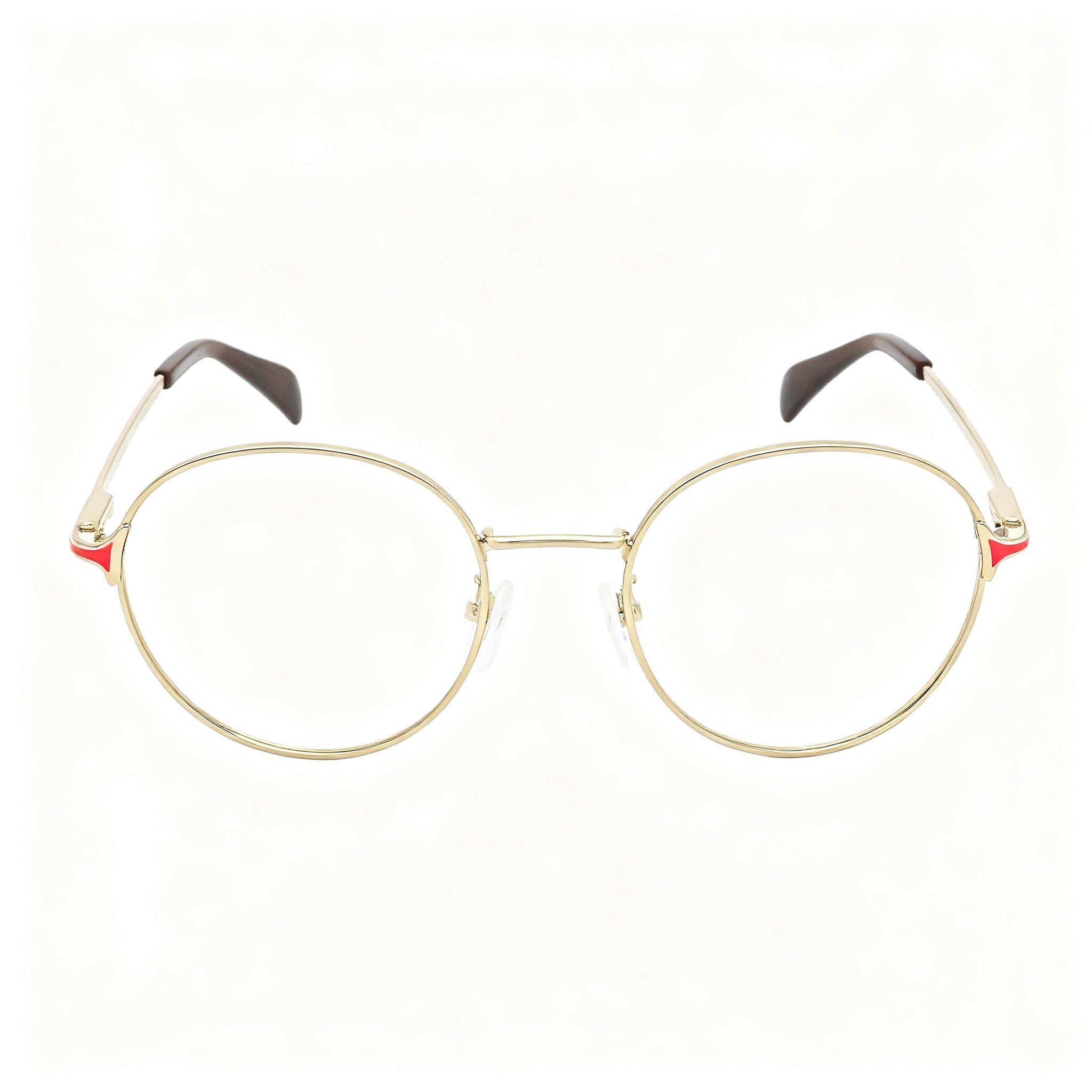 TOUS classical Women's Rounded Eyeglasses Frame, Stainless Steel, Shiny Rose Gold Orange, 49mm