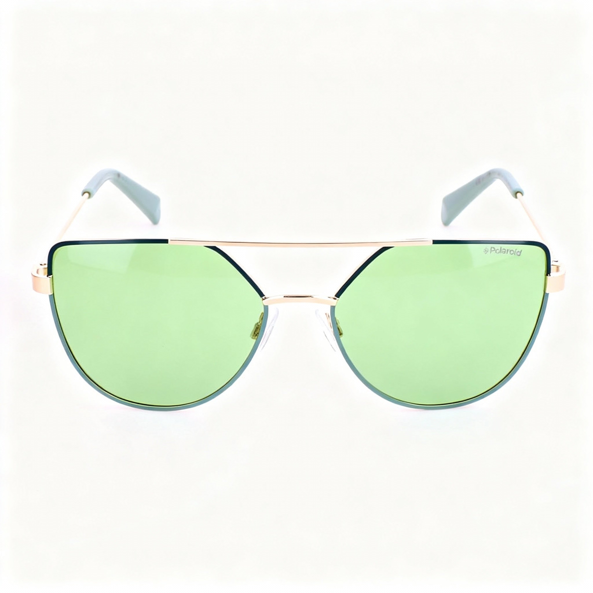 Polaroid Pld 6057/S Women's Pilot Metal Polarized Sunglasses, Gold & Green Frame, Green Lens 58mm