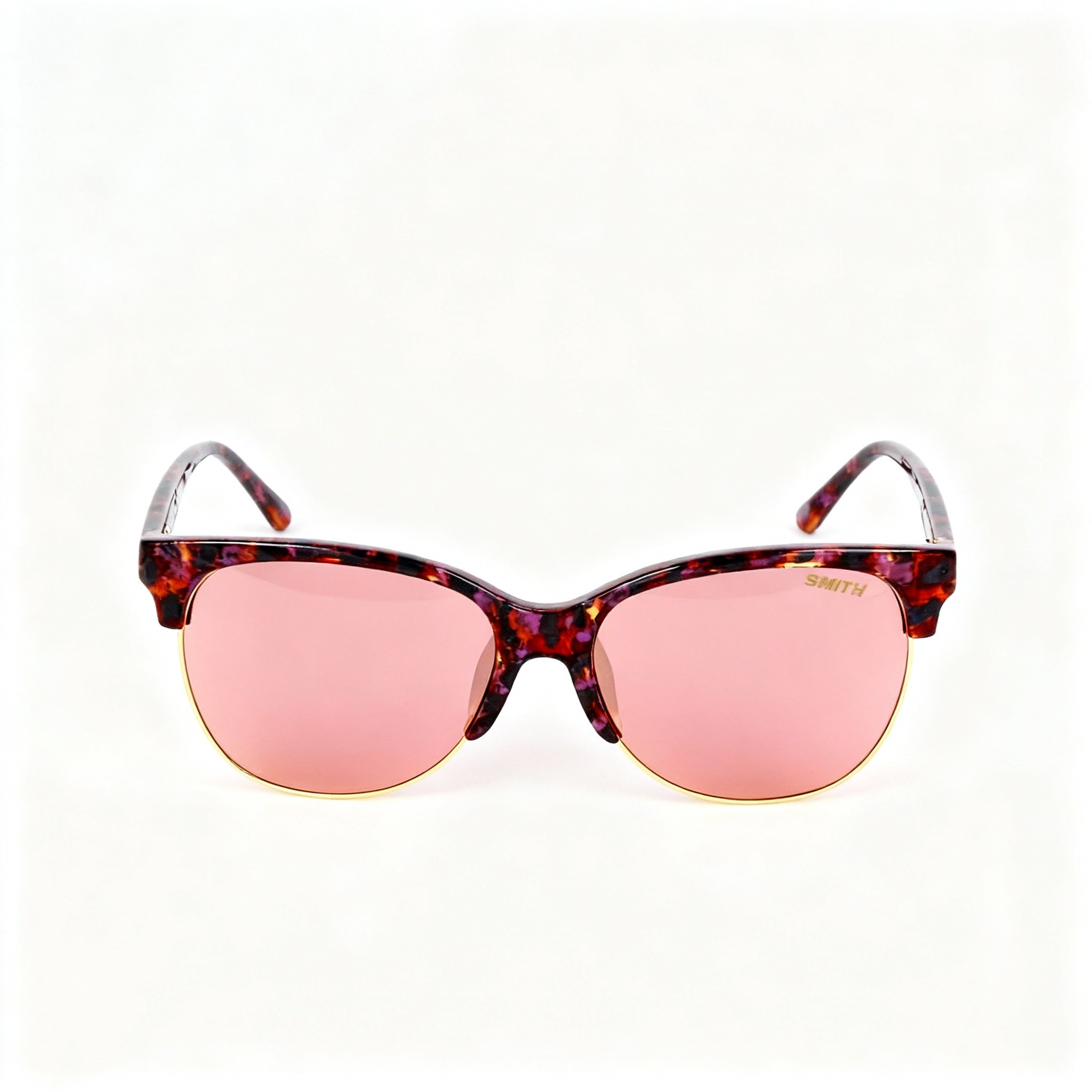 SMITH Modern Men's Plastic Sunglasses, Violet Havana Rose Gold Mirror Frame, Red Non-Polarized Anti-Reflective Lenses, 58mm