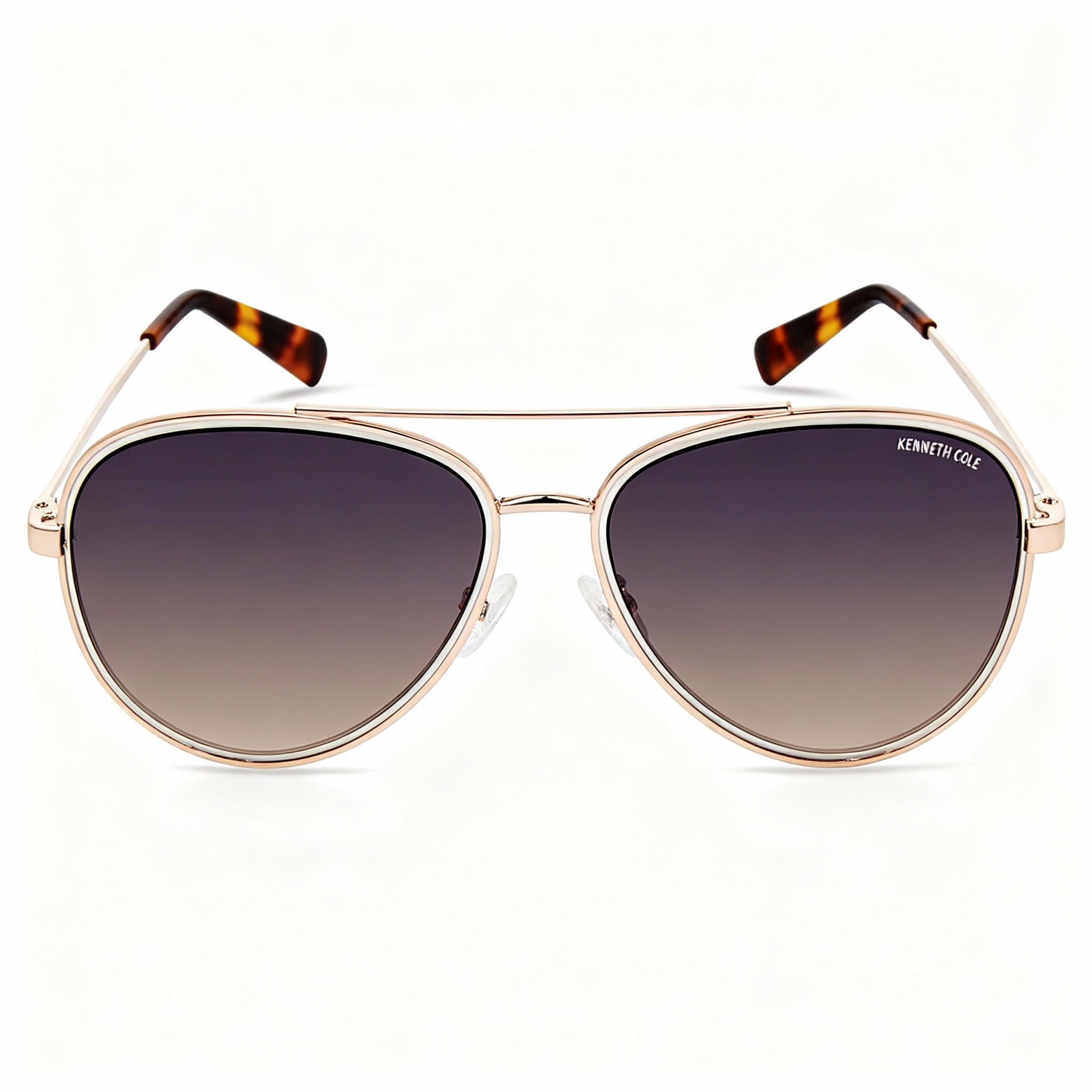 Kenneth Cole New York Kc5832w Women's Gold Metal Sunglasses Gradient Blue Lens UV Protected 58mm