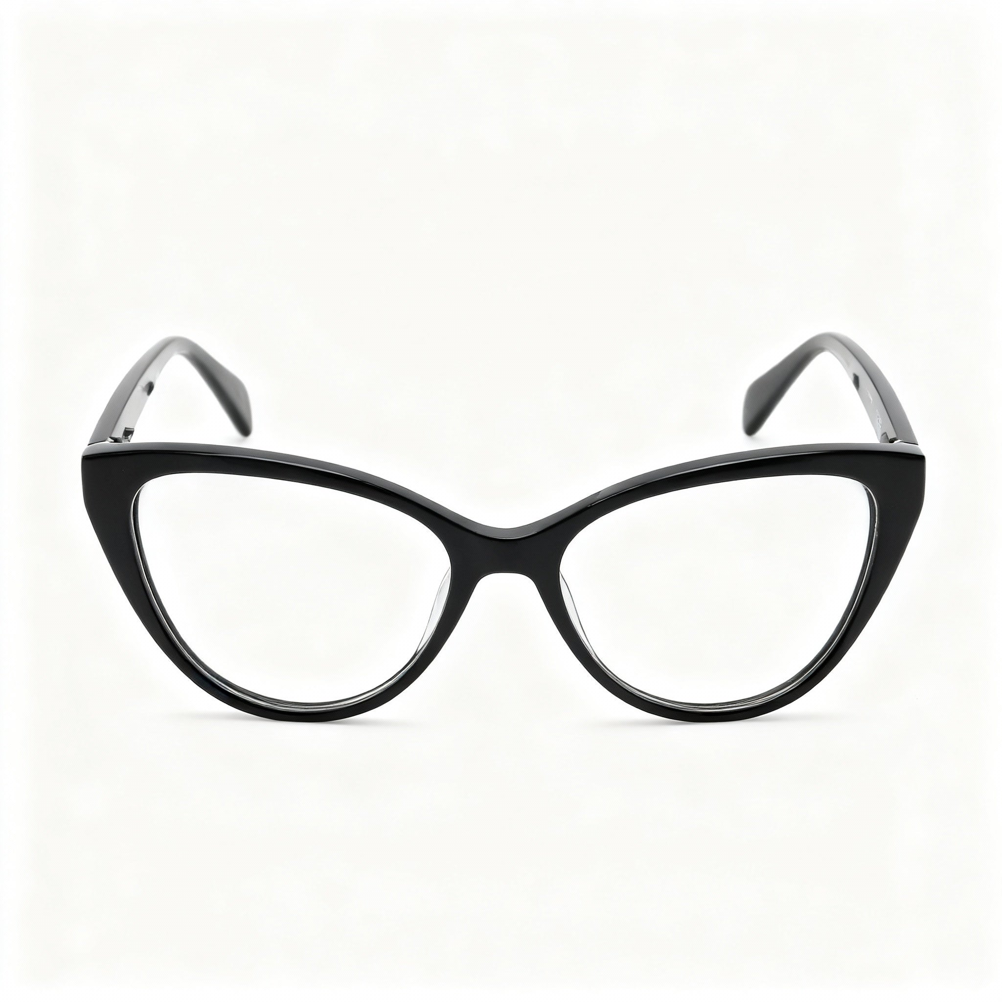 TOUS Butterfly Women's Full-Rim Optical Glasses with Shiny Black Cellulose Acetate Frames 54-16-135
