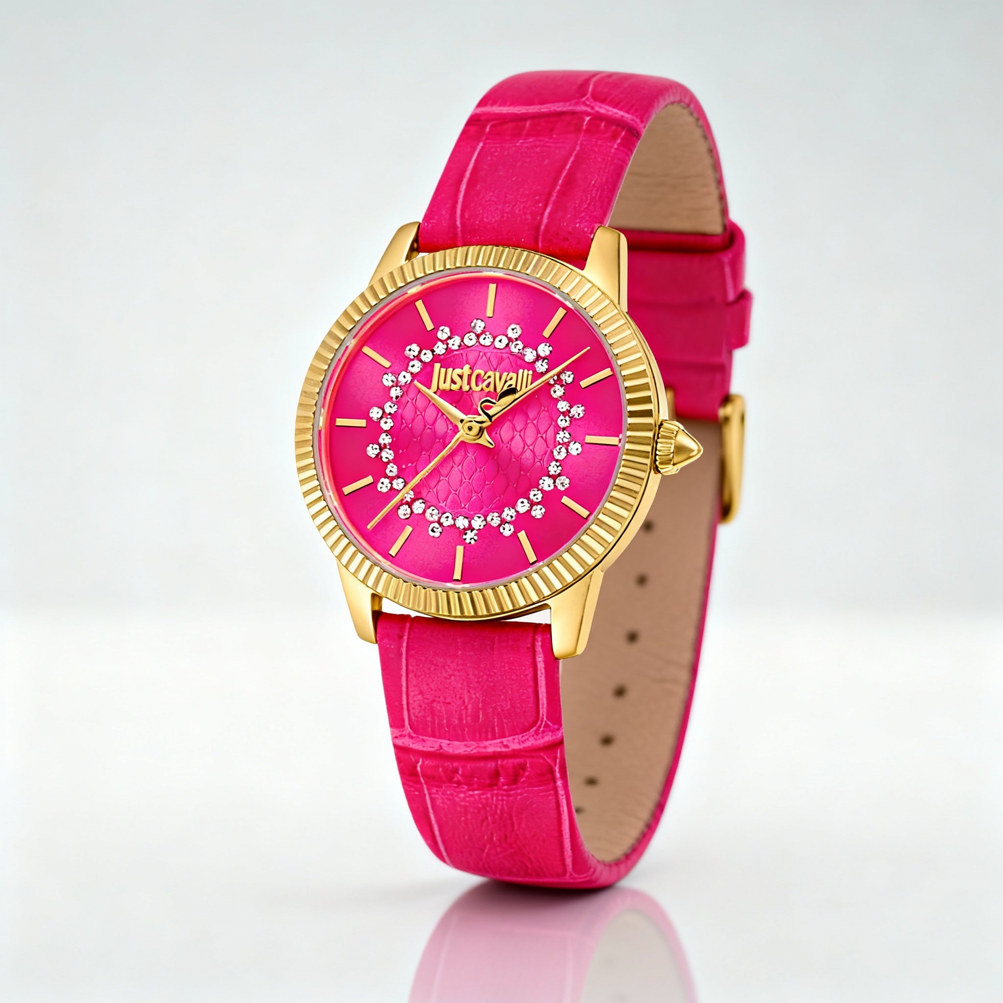 Just Cavalli strip Style Women's Multicoloured Design Shock Resistant Movement Fashion Wristwatch