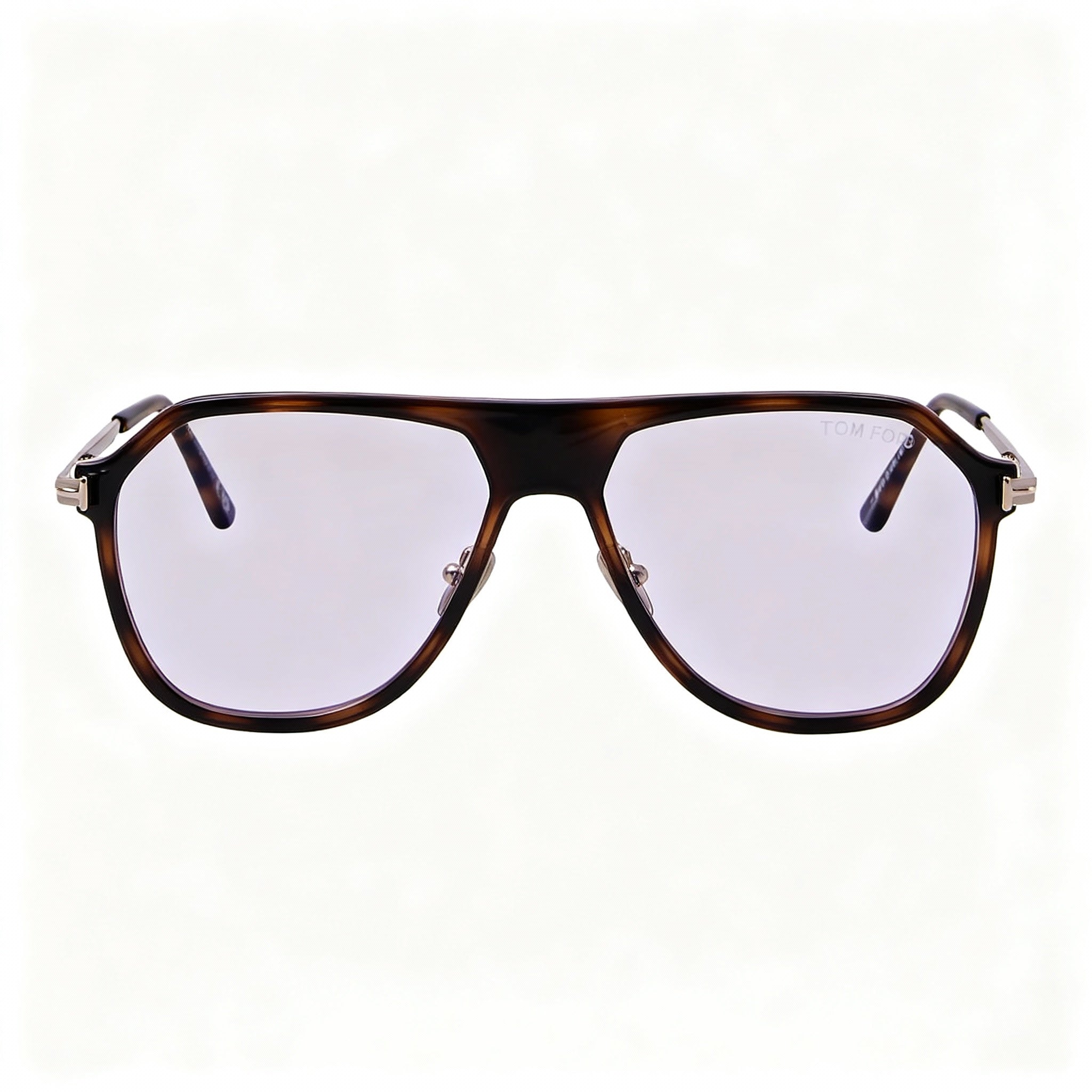 Tom Ford FT5943-B Men's Light Brown Acetate Full-Rim Blue Light Block Navigator Eyeglasses 56mm