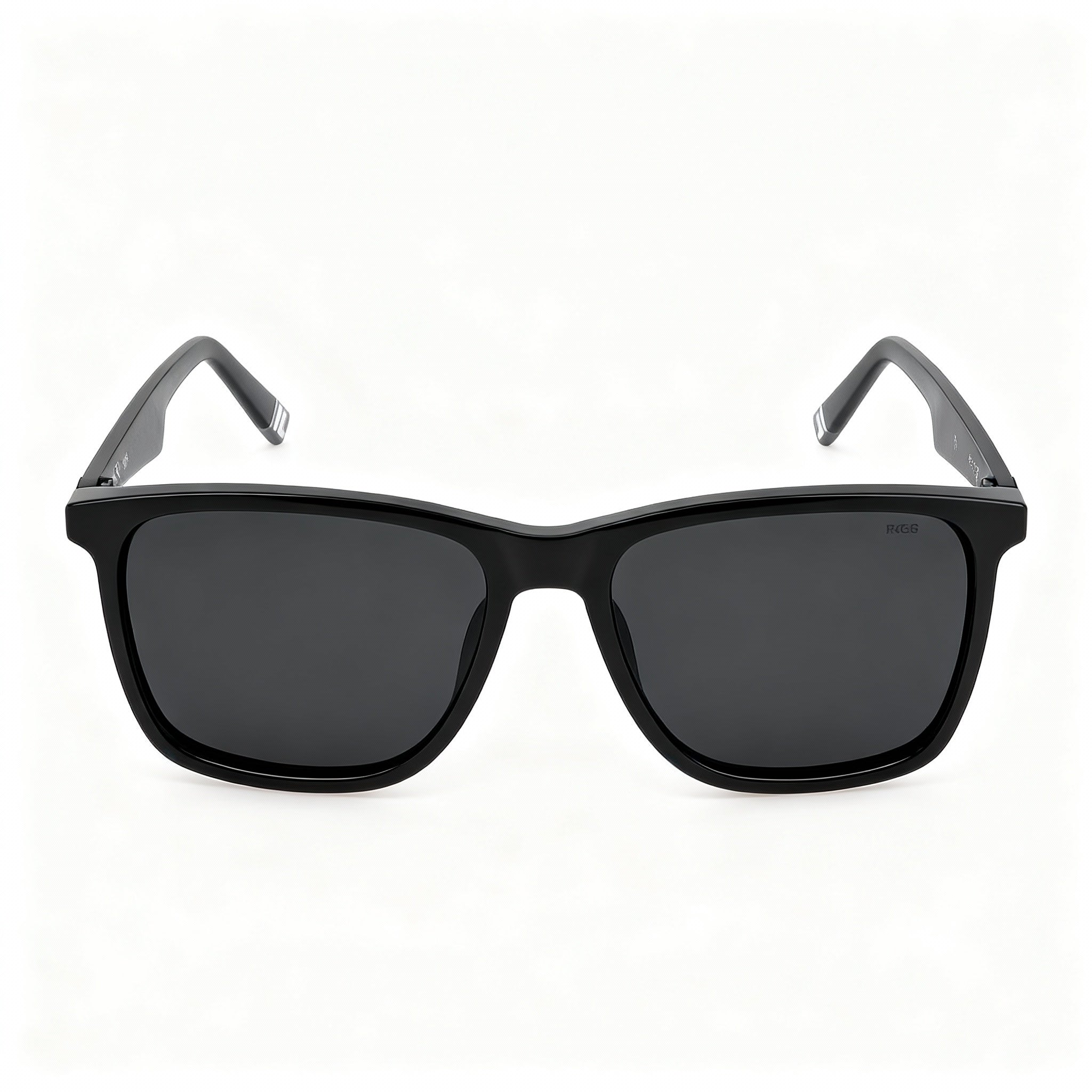 Fila Casual Men's Shiny Black Acetate Frame Sunglasses with Smoke Non-Polarized UV Protected 56mm Lenses