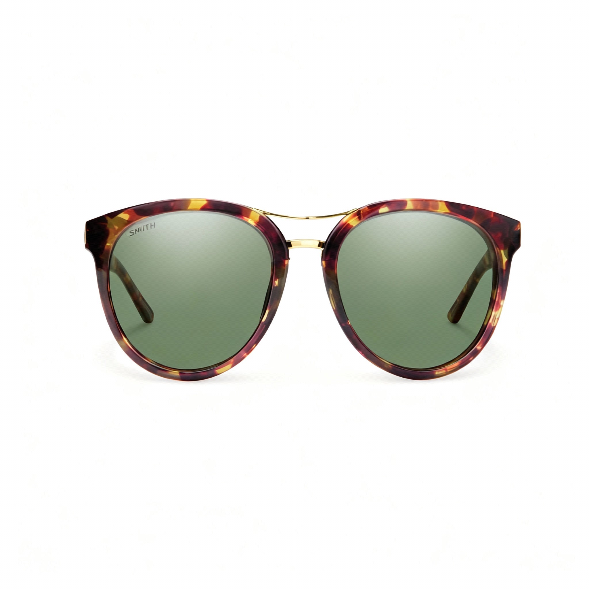 SMITH Bridgetown Women's Tortoise Plastic Polarized Sunglasses with UV Protection, Gray Green Lenses 54-20-135mm