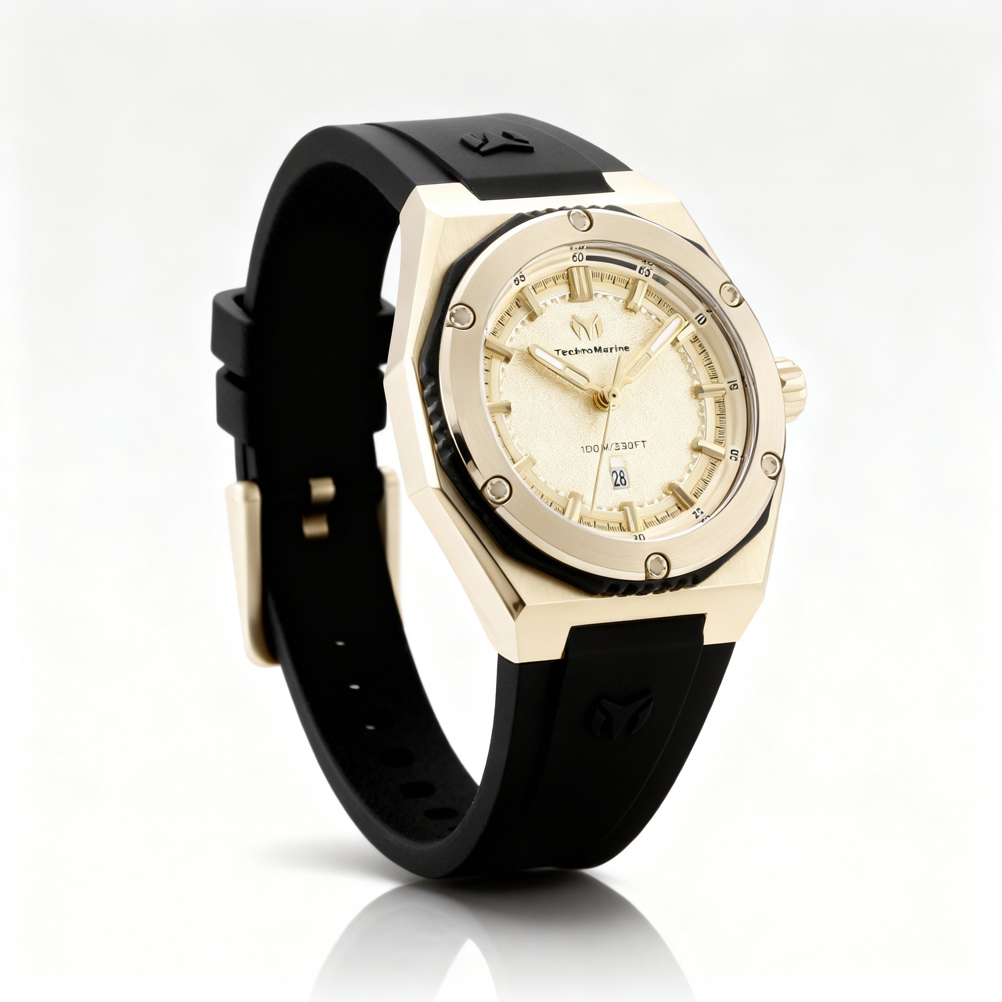 TechnoMarine CORAL - Legacy TM-416055 Women's Quartz Gold Stainless Steel Silicone Strap 36mm Watch