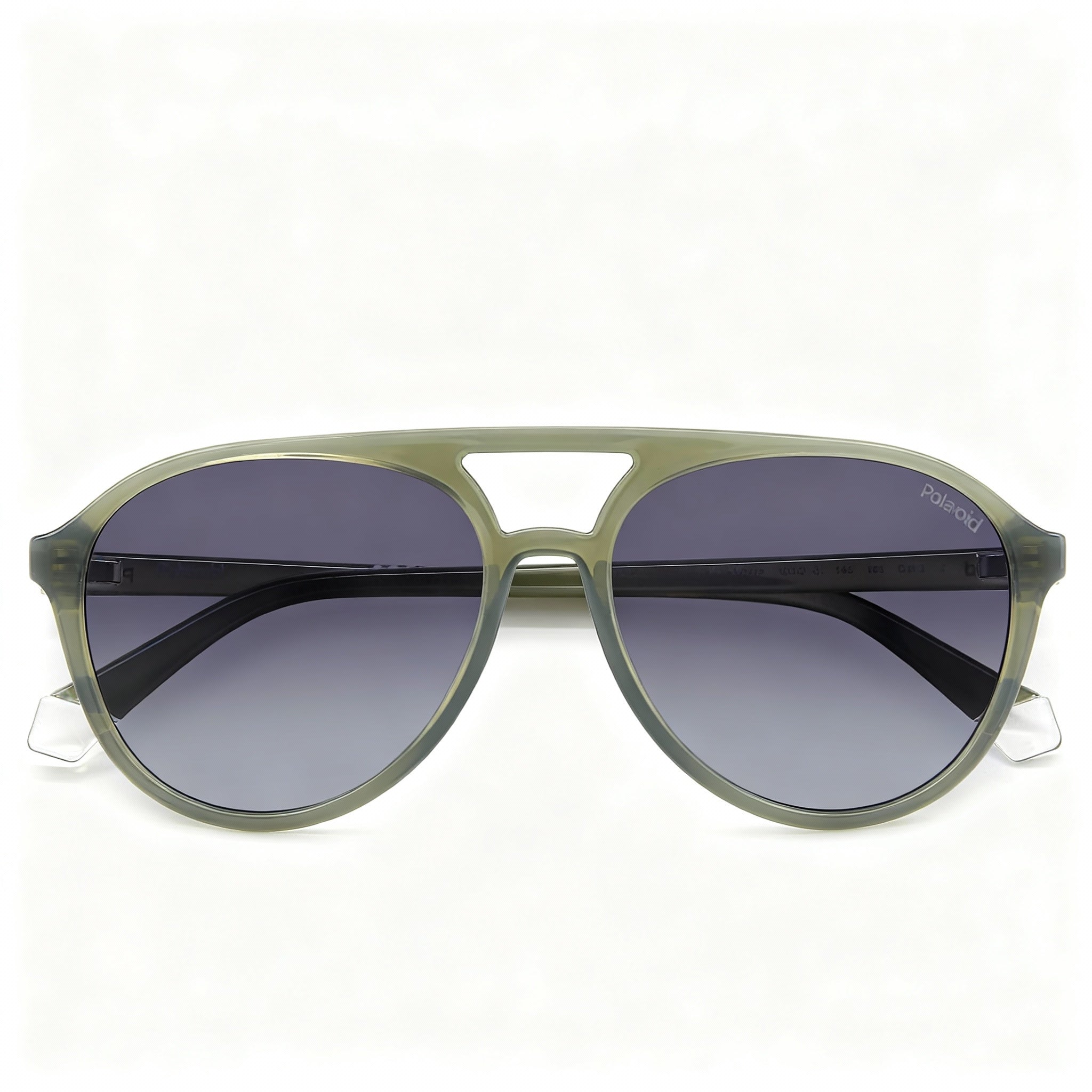 Polaroid Casual Unisex Sunglasses: Green Polycarbonate Frame, Polarized Grey Shaded Lenses 56-16-145