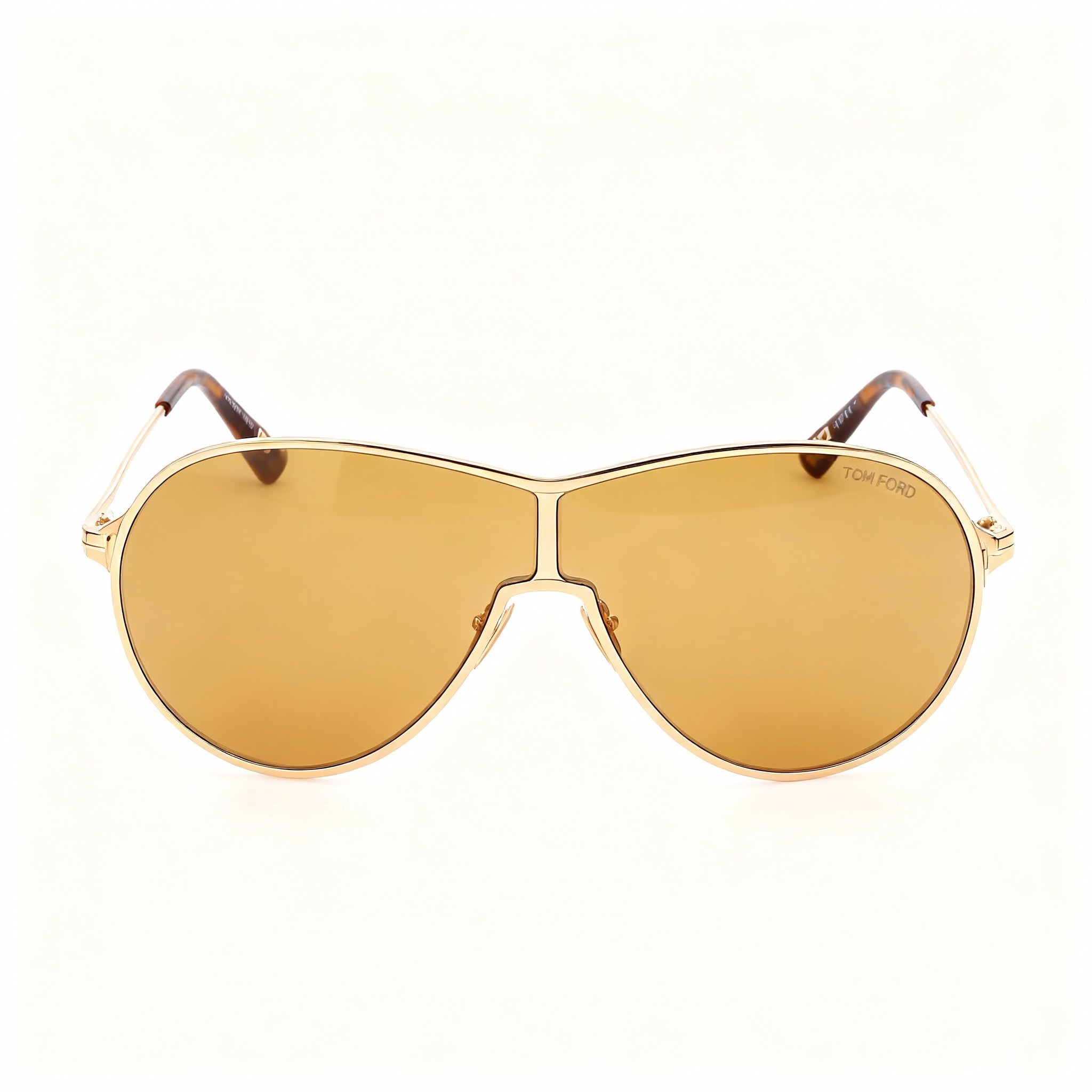 Tom Ford Classic Unisex Gold Frame Polarized Sunglasses with Shiny Deep Gold Gradient Roviex Lenses