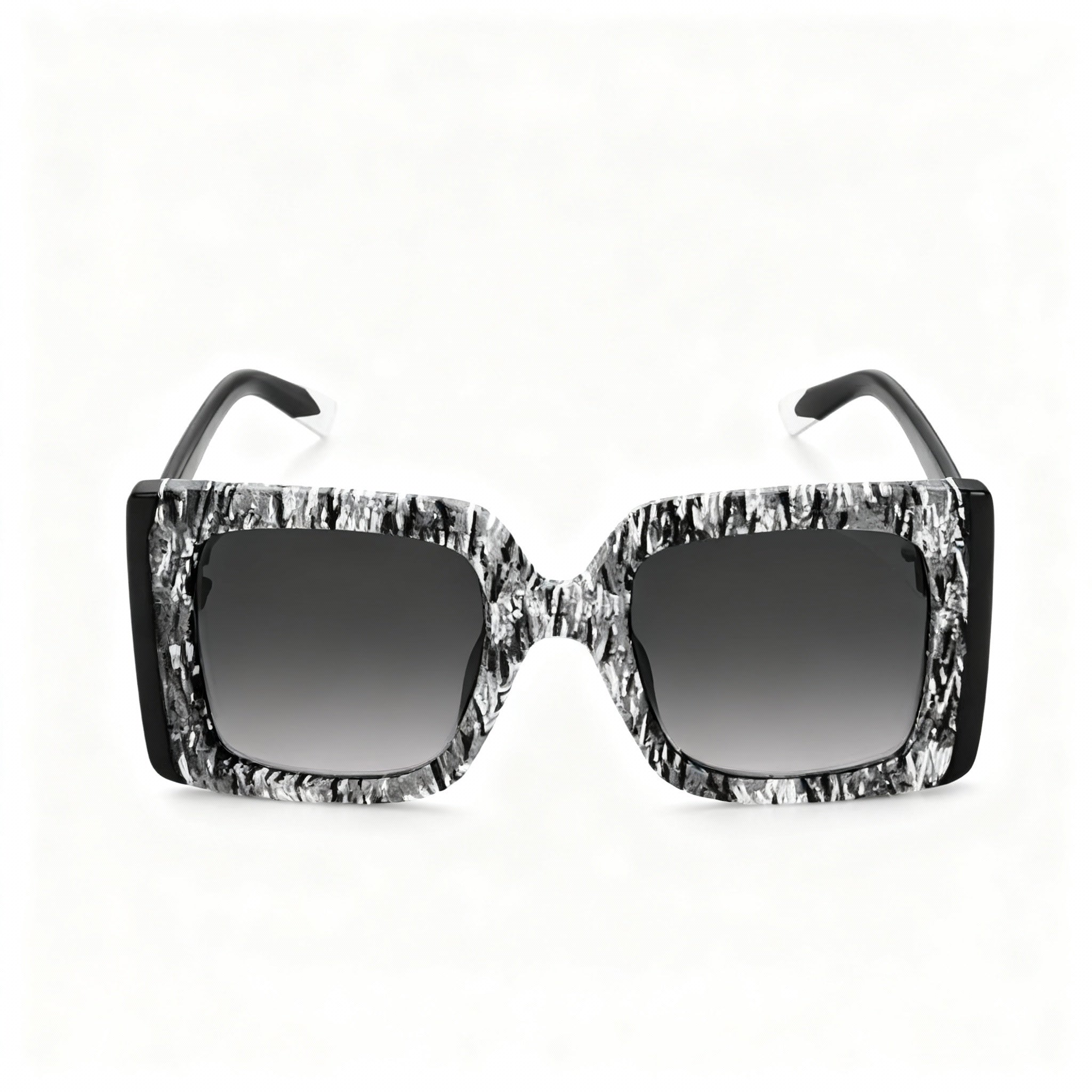 Missoni Classic Women's Acetate Non-Polarized Sunglasses, Black Pattern Frame, Dark Grey Gradient Lens, 54mm