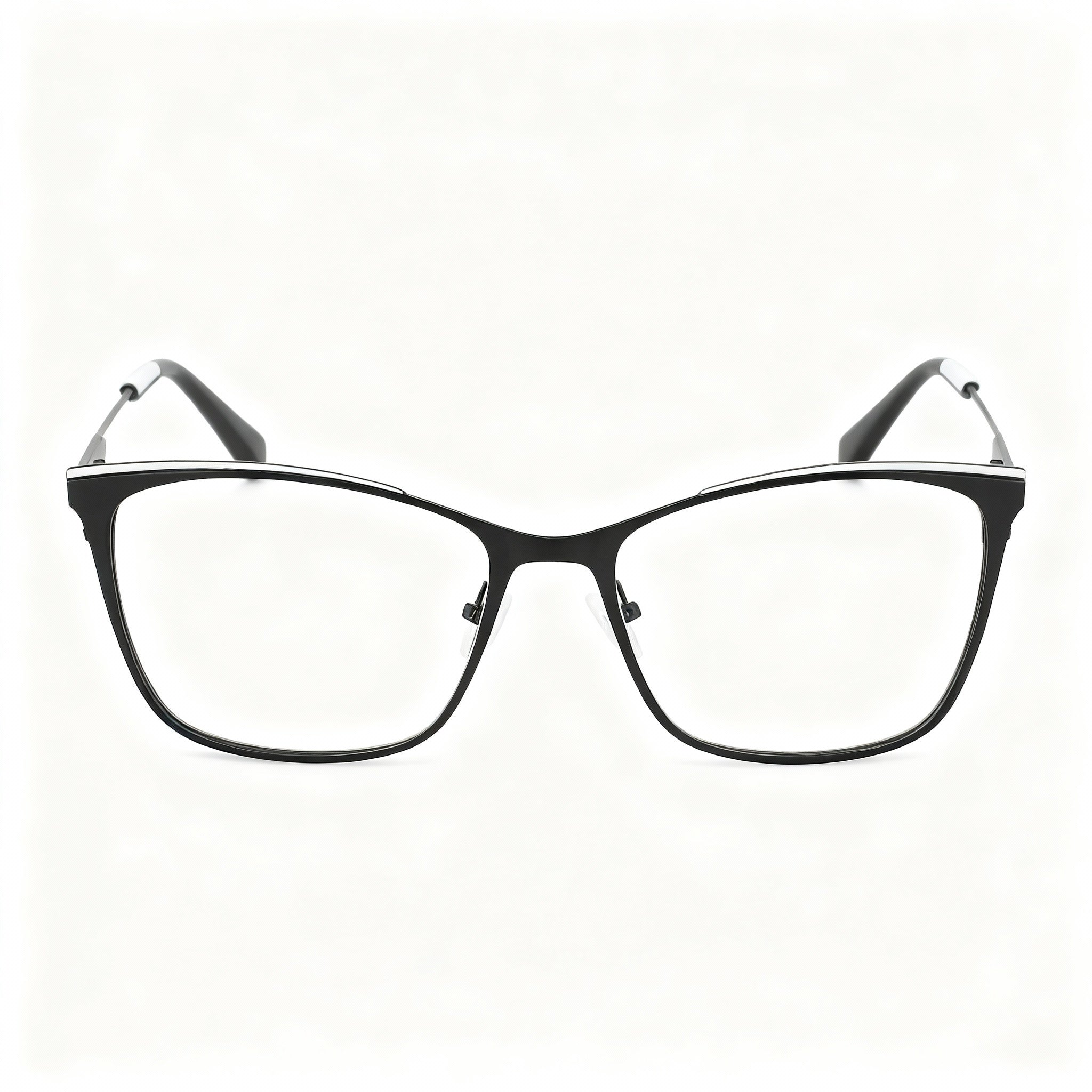 Calvin Klein Jeans CKJ21207 Women's Black White Metal Frame Eyeglasses with Polycarbonate Lenses, 53mm