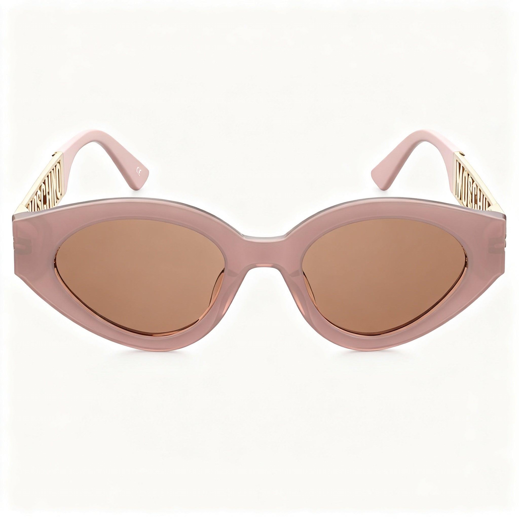 Moschino MOS160/S Women's Cat Eye Acetate Sunglasses - Pink Frame, Pink Flash Silver Lens, 51mm