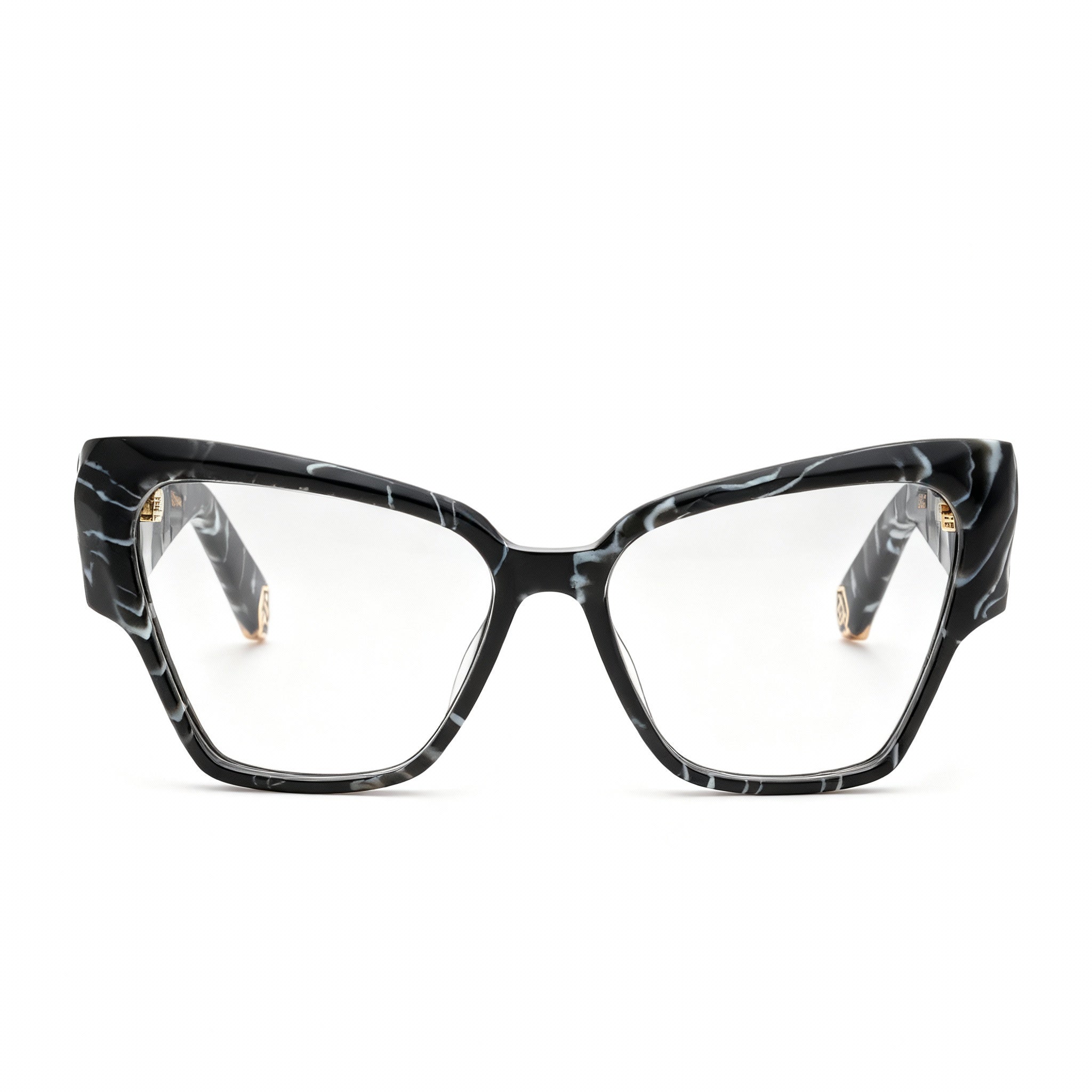 Philipp Plein Classic Men's Marbled Black Acetate Non-Polarized Prescription Optical Frames 55-14-140mm