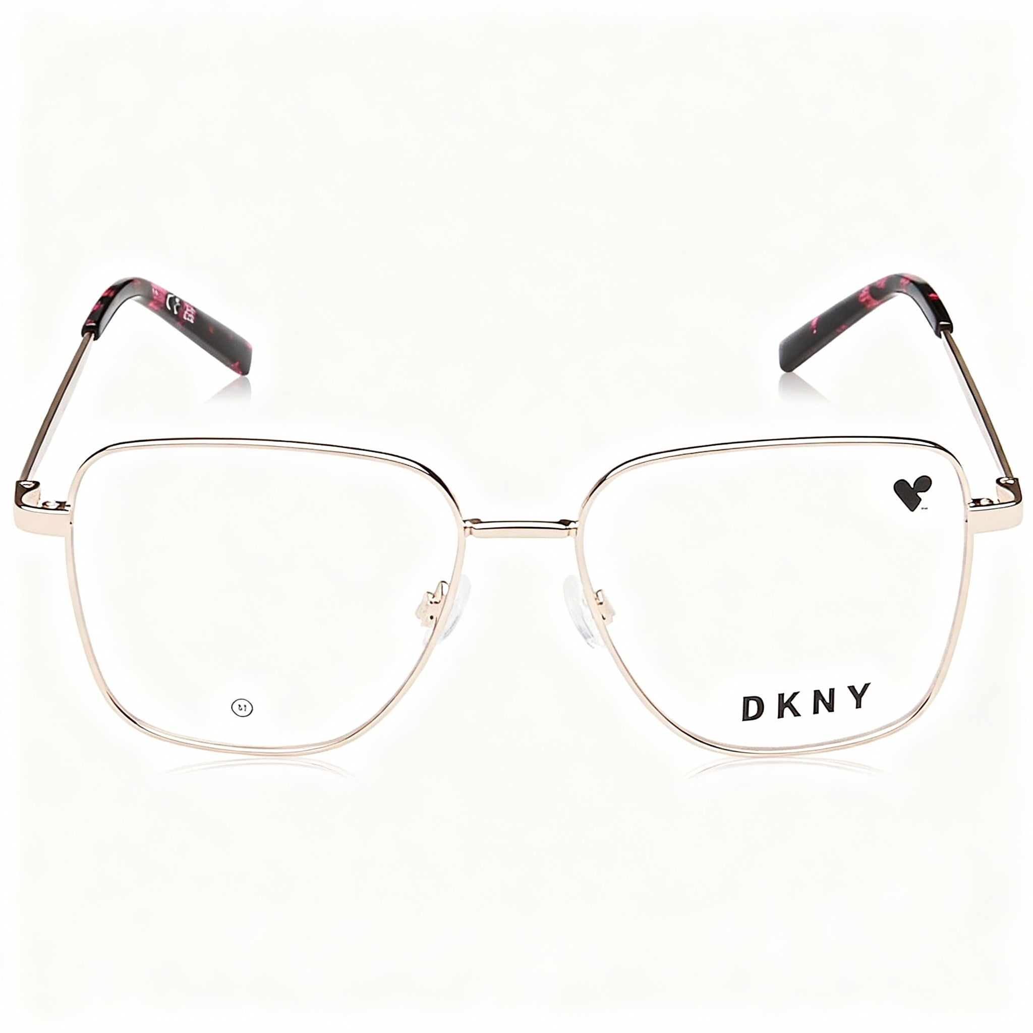 DKNY Women's DK1031 Propionate Frame Eyeglasses in Rose Gold, Lens Width 54mm, Bridge 16mm, Temple 135mm