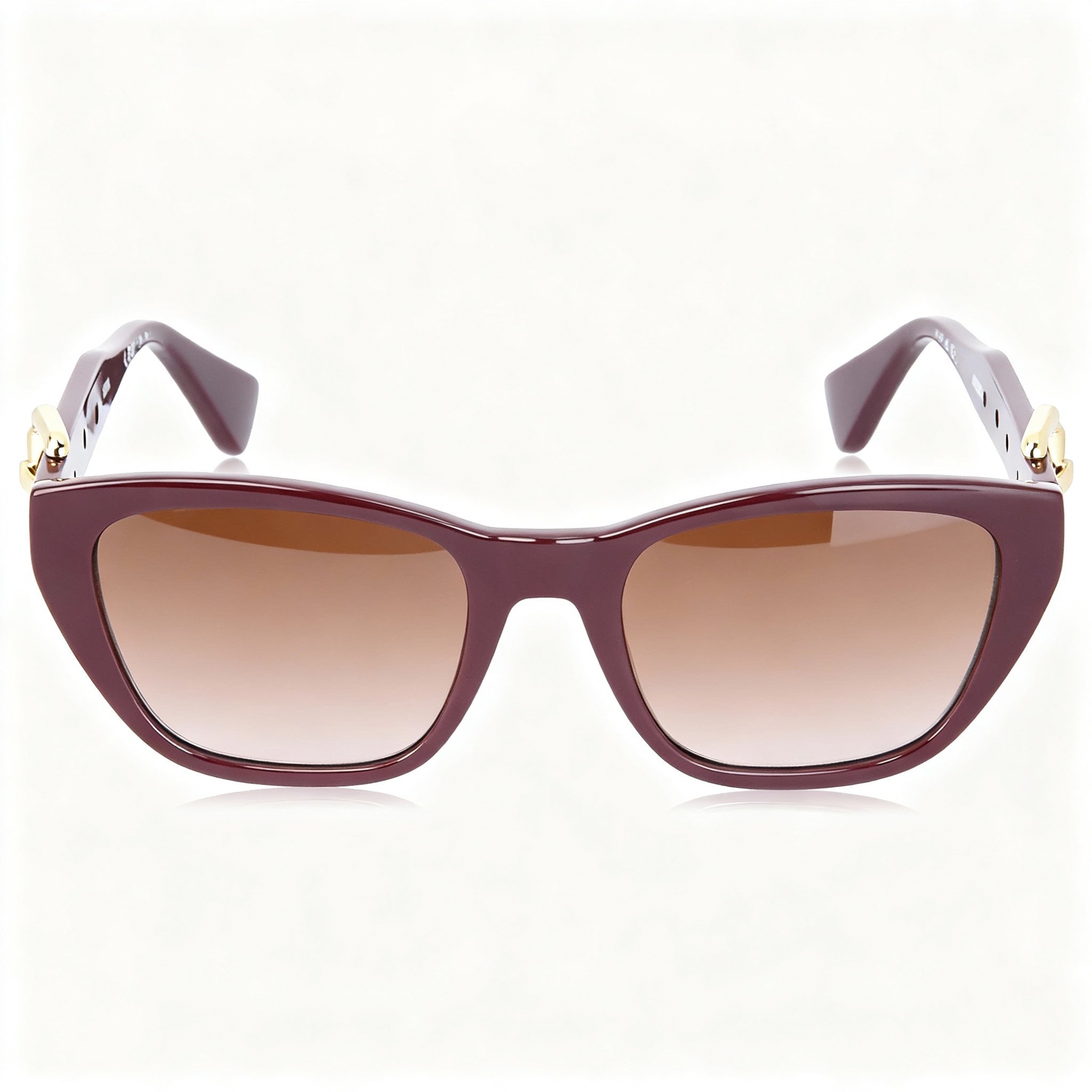 Moschino MOS130/S Women's Cat Eye Sunglasses, Plastic Burgundy Brown Gradient, Brown Non-Polarized UV Protected, 55mm